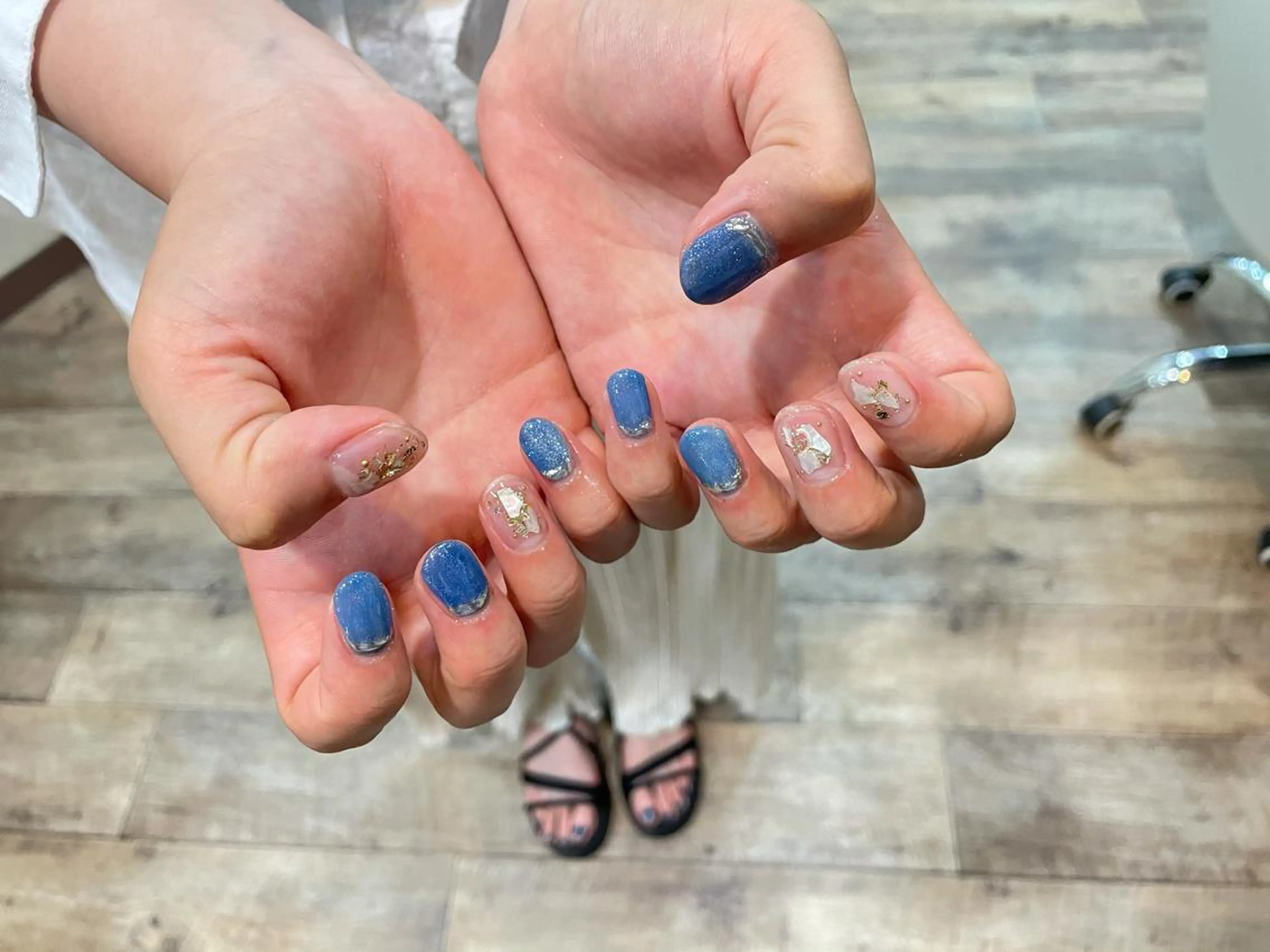 ネイル ハンドネイル ハンドケア R'well所属・はばすみれ🎀ﾈｲﾙ 光ﾌｪｲｼｬﾙ ﾍｱのネイルデザイン