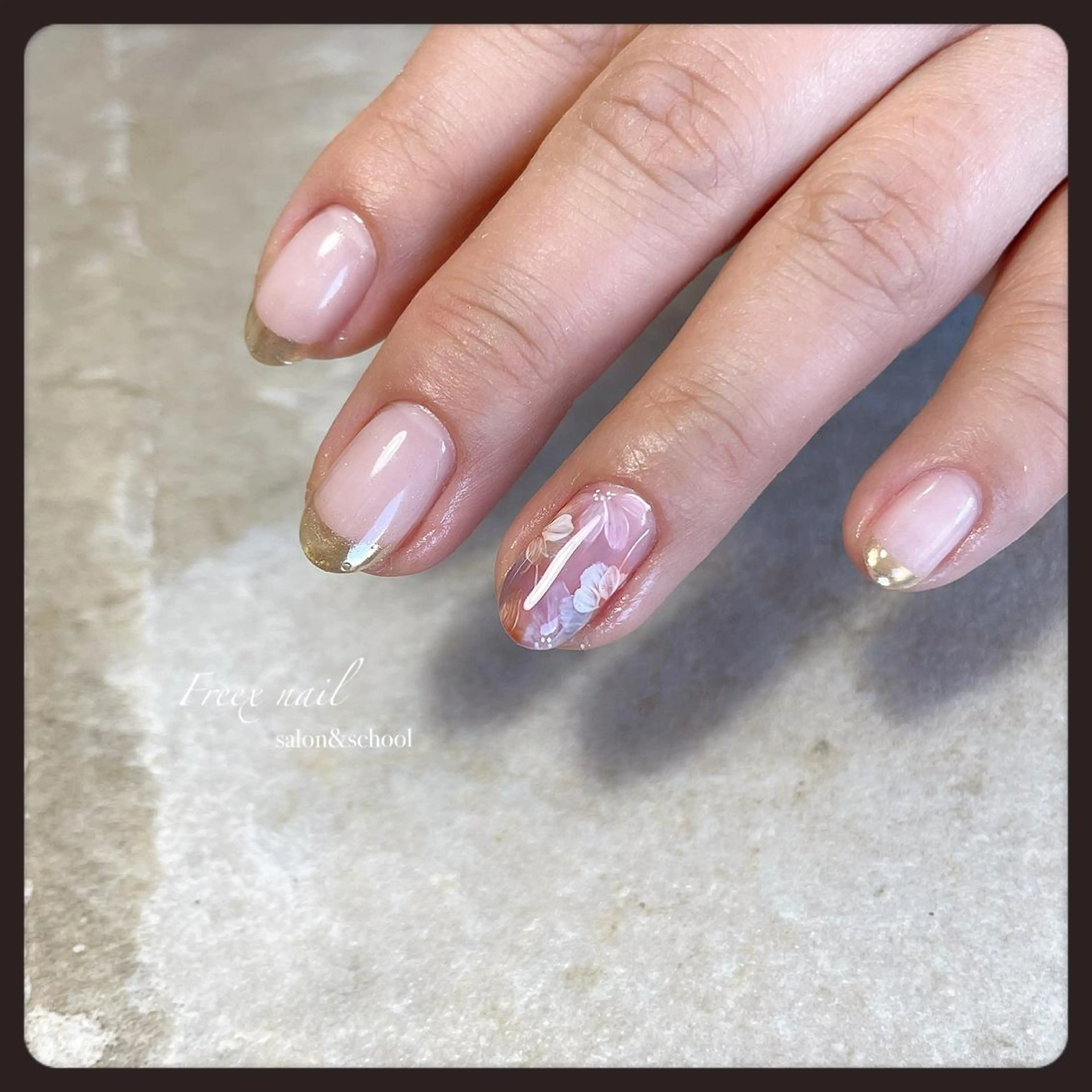 ネイル フラワーネイル ニュアンスネイル ハンドネイル ハンドケア freex nail /ニュアンス/個性派のネイルデザイン