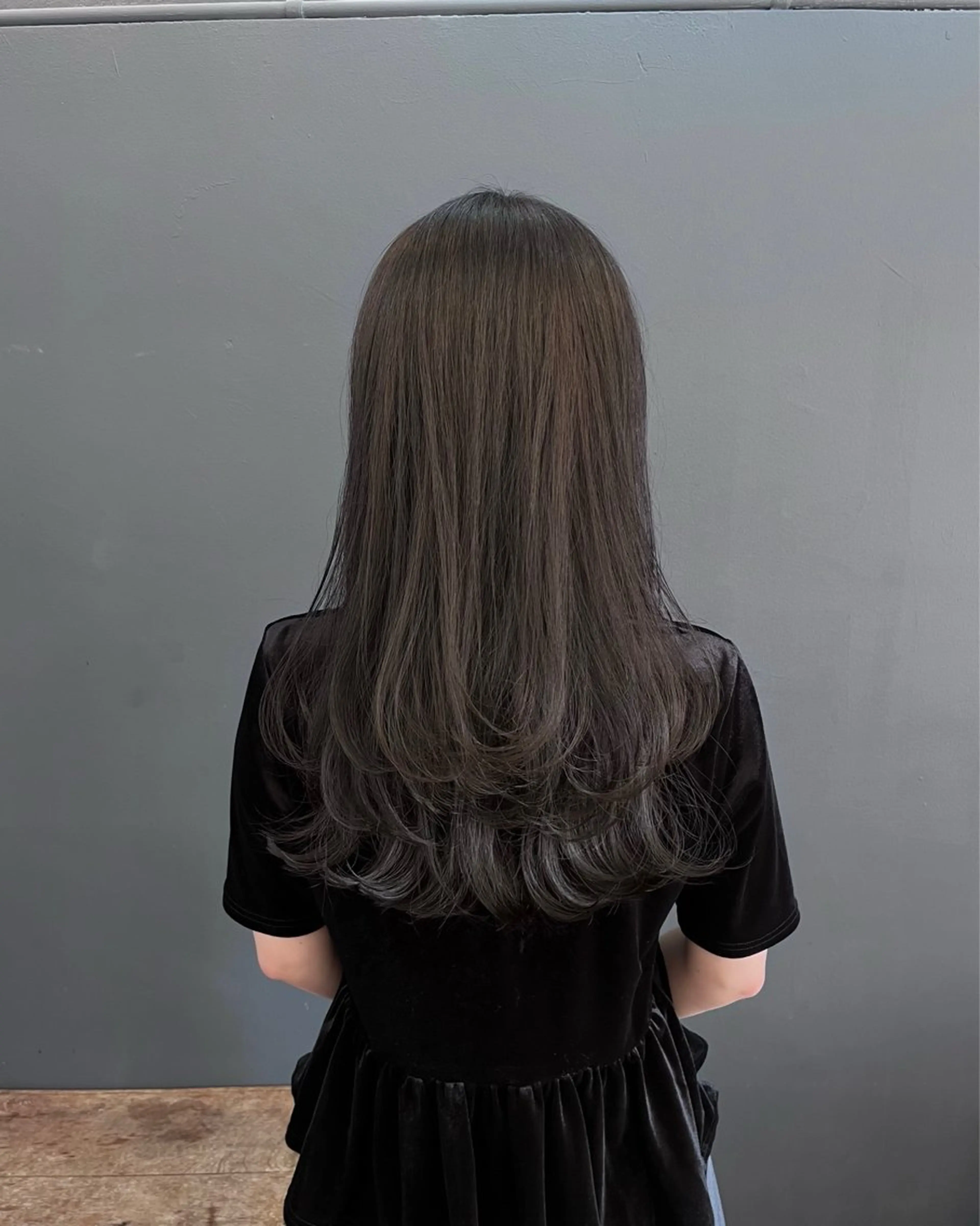 ロング カラー カット ヘアカラー 暗髪とオリーブ🌿 渡辺拓人のヘアスタイル