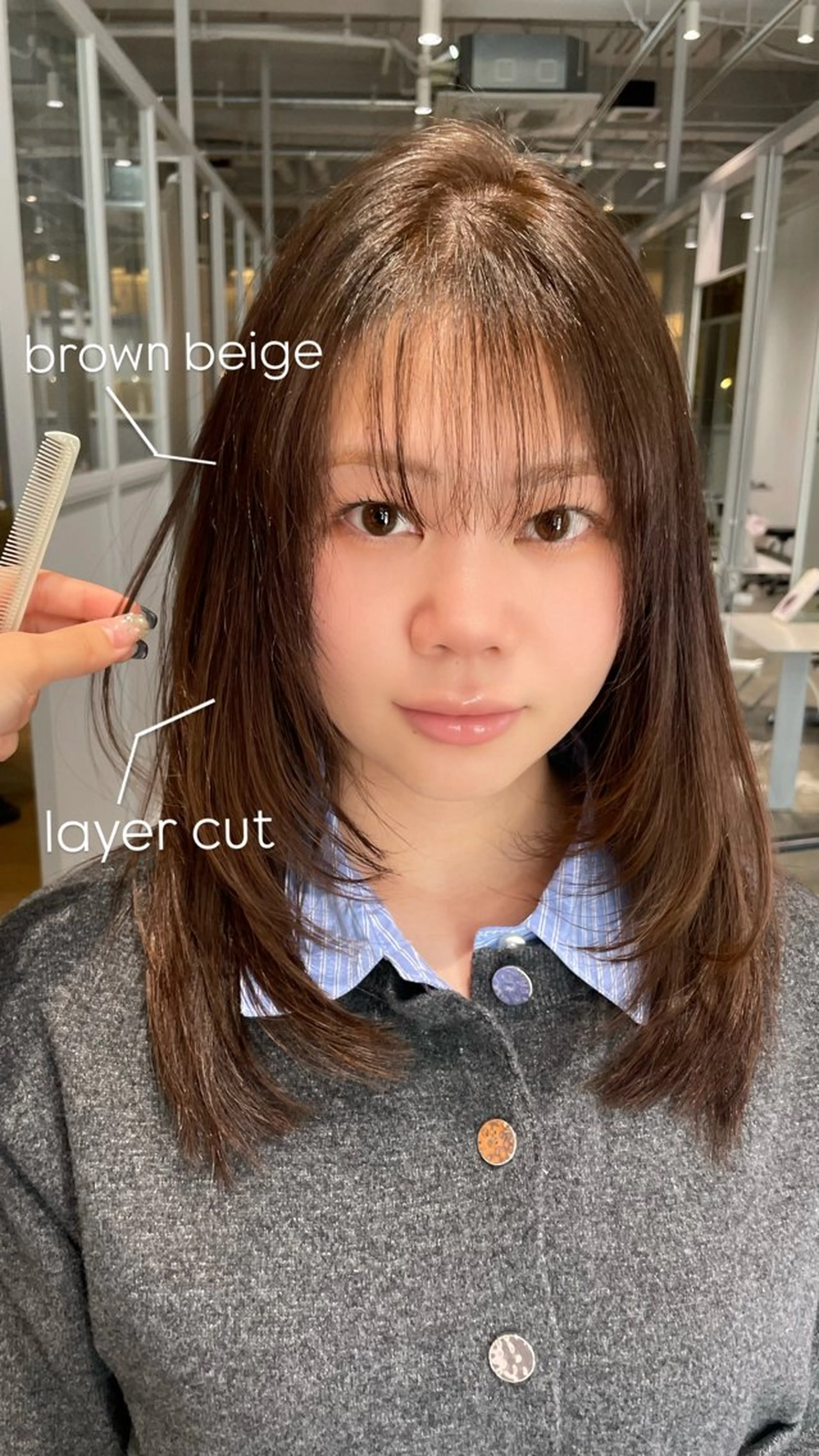 ミディアム カラー Helena_ まひろのヘアスタイル