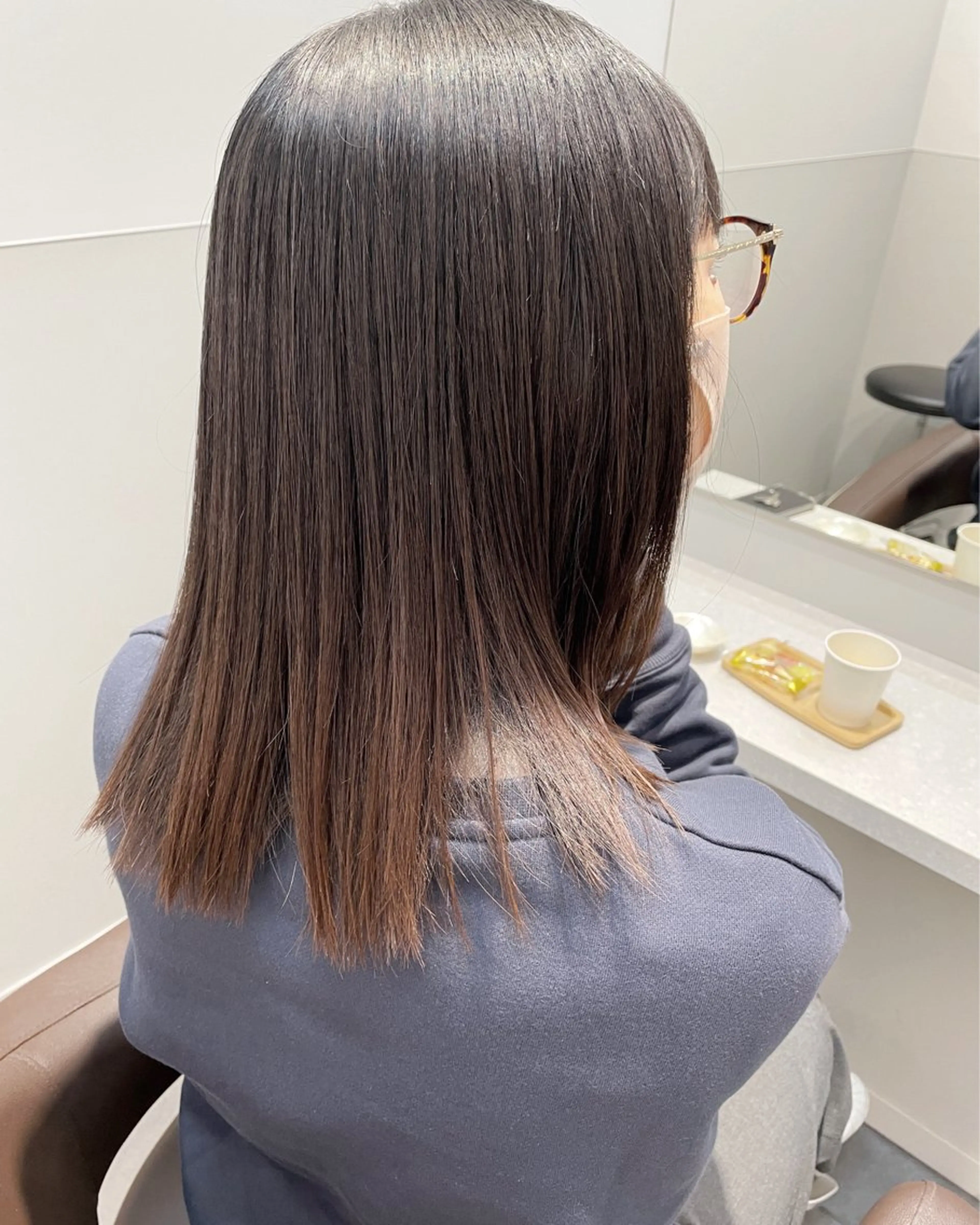 セミロング 縮毛矯正 トリートメント SALOWIN  north茶屋町店所属・💎透明感カラー💎 ナチュラルテイストのヘアスタイル