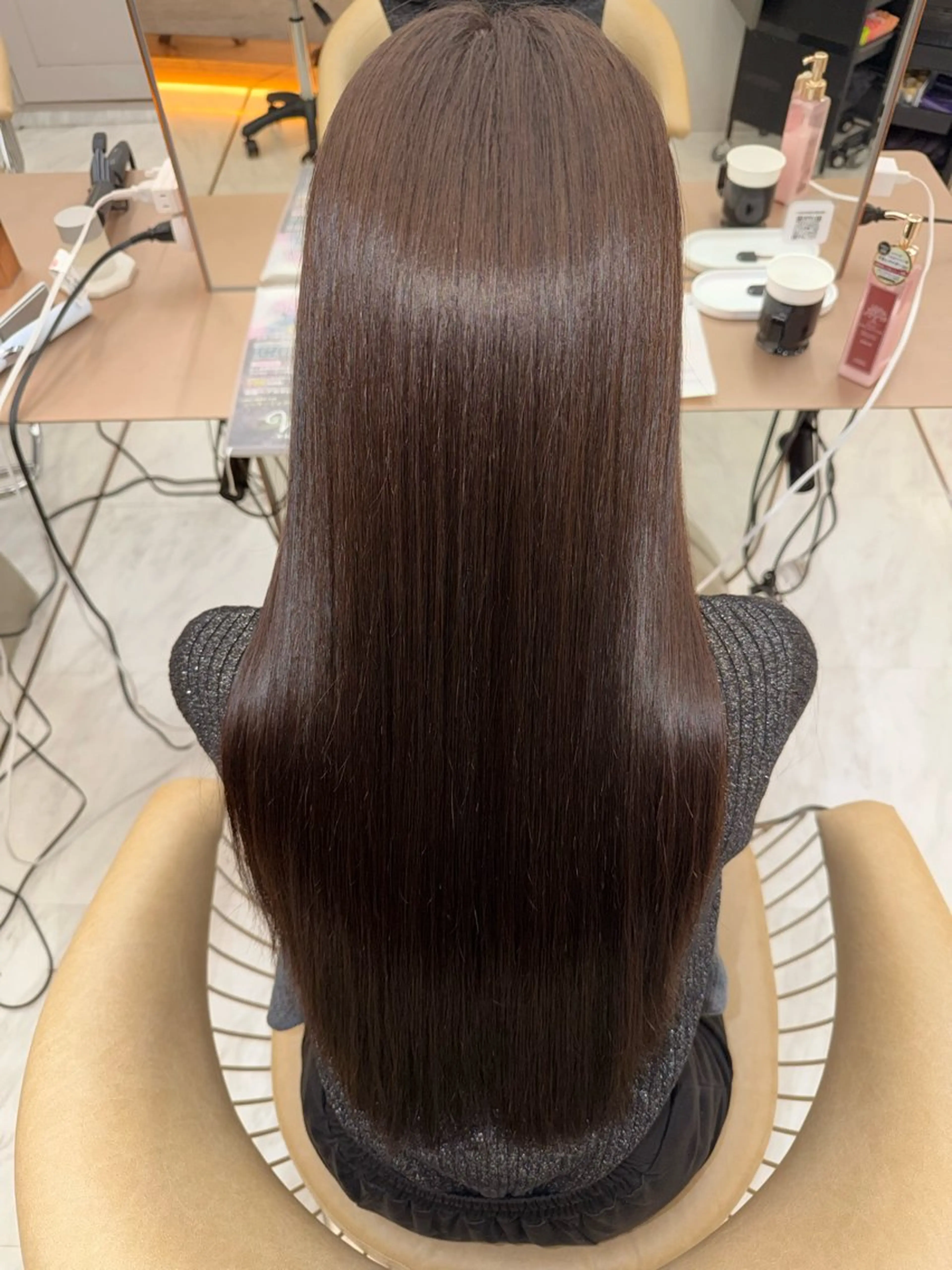 ロング カラー カット 縮毛矯正 顔周り/韓国レイヤー /髪質改善/小原幹太のヘアスタイル