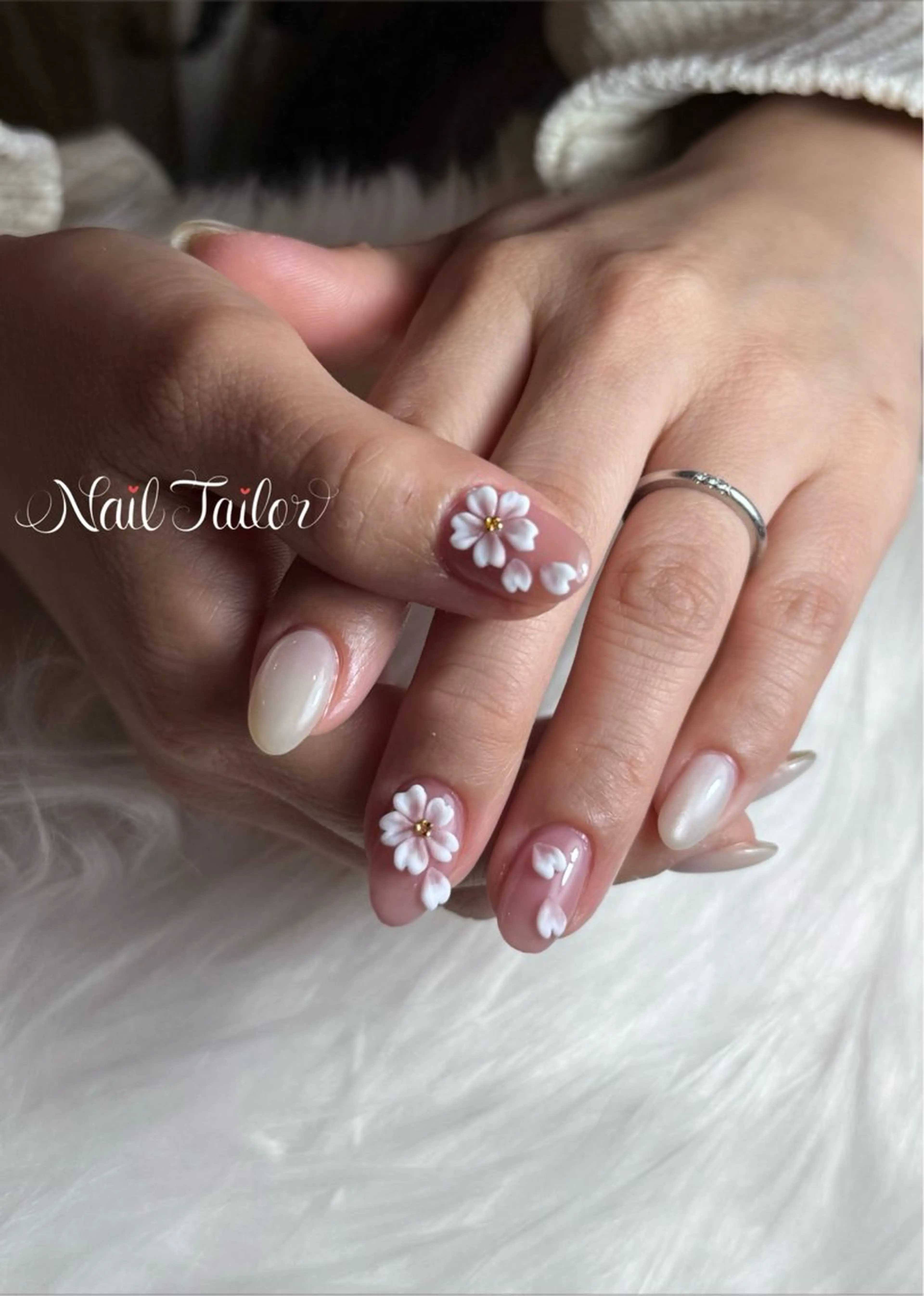 ネイル 桜ネイル 入学式 フラワーネイル ハンドネイル 〜Nail Tailor〜　ネイルテイラー所属・NailTailor ネイルテイラーのネイルデザイン