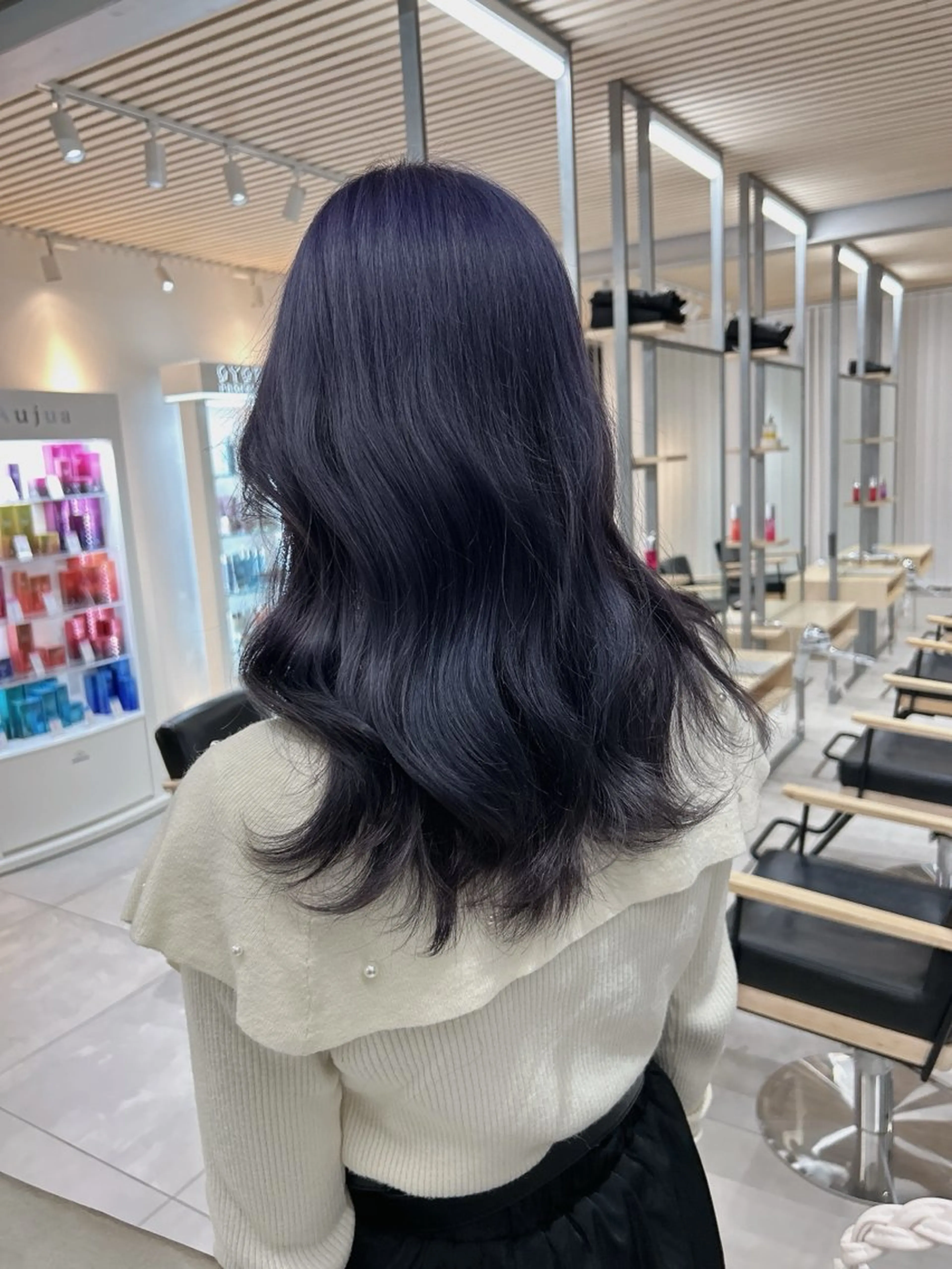 ロング アッシュ アッシュグレー ヘアカラー グレージュ 透明感 ブリーチなし田島晃汰のヘアスタイル