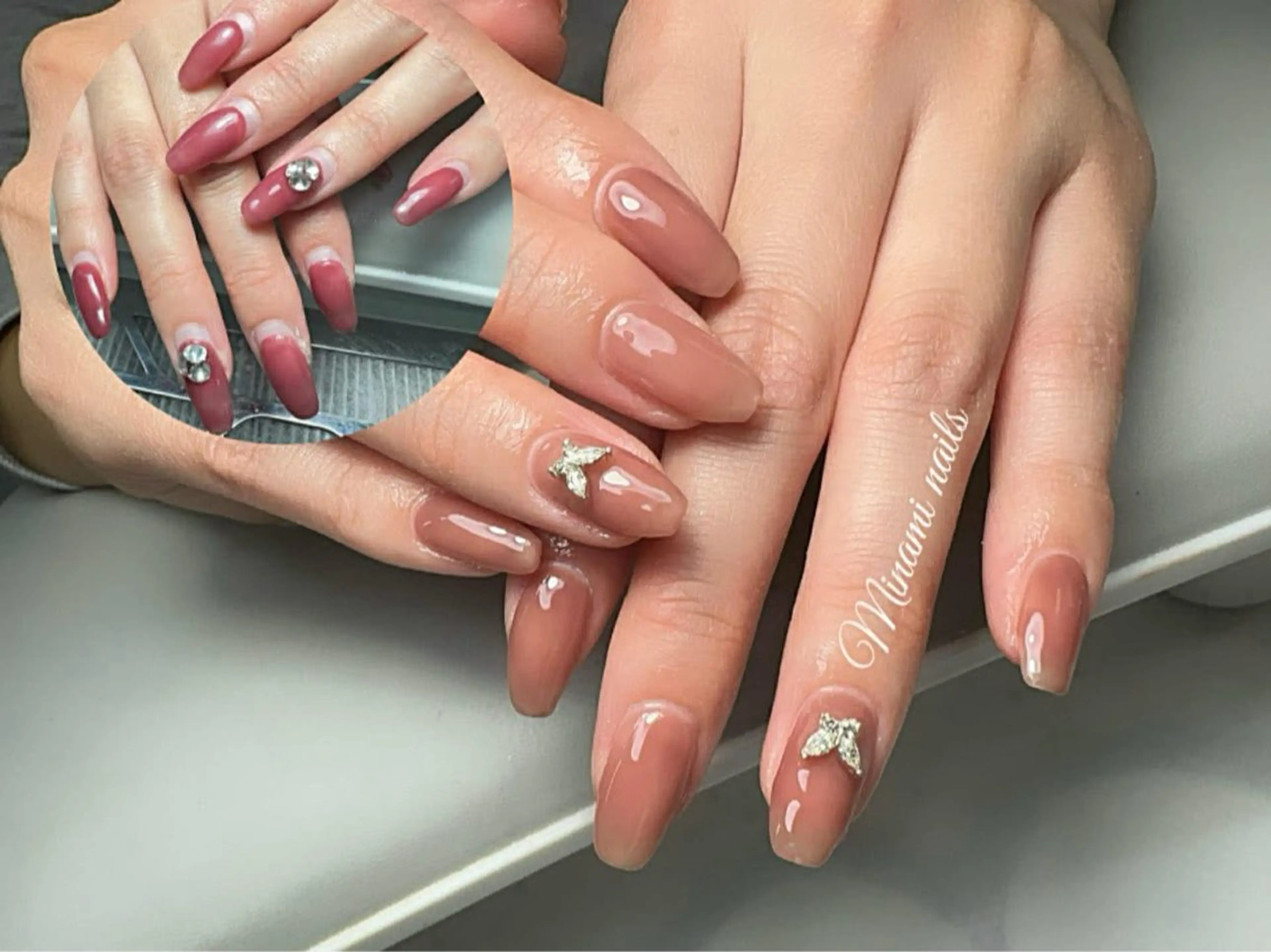 ネイル アートネイル オーロラネイル ガーリー キラキラネイル 韓国ネイル Minami Nailsのネイルデザイン