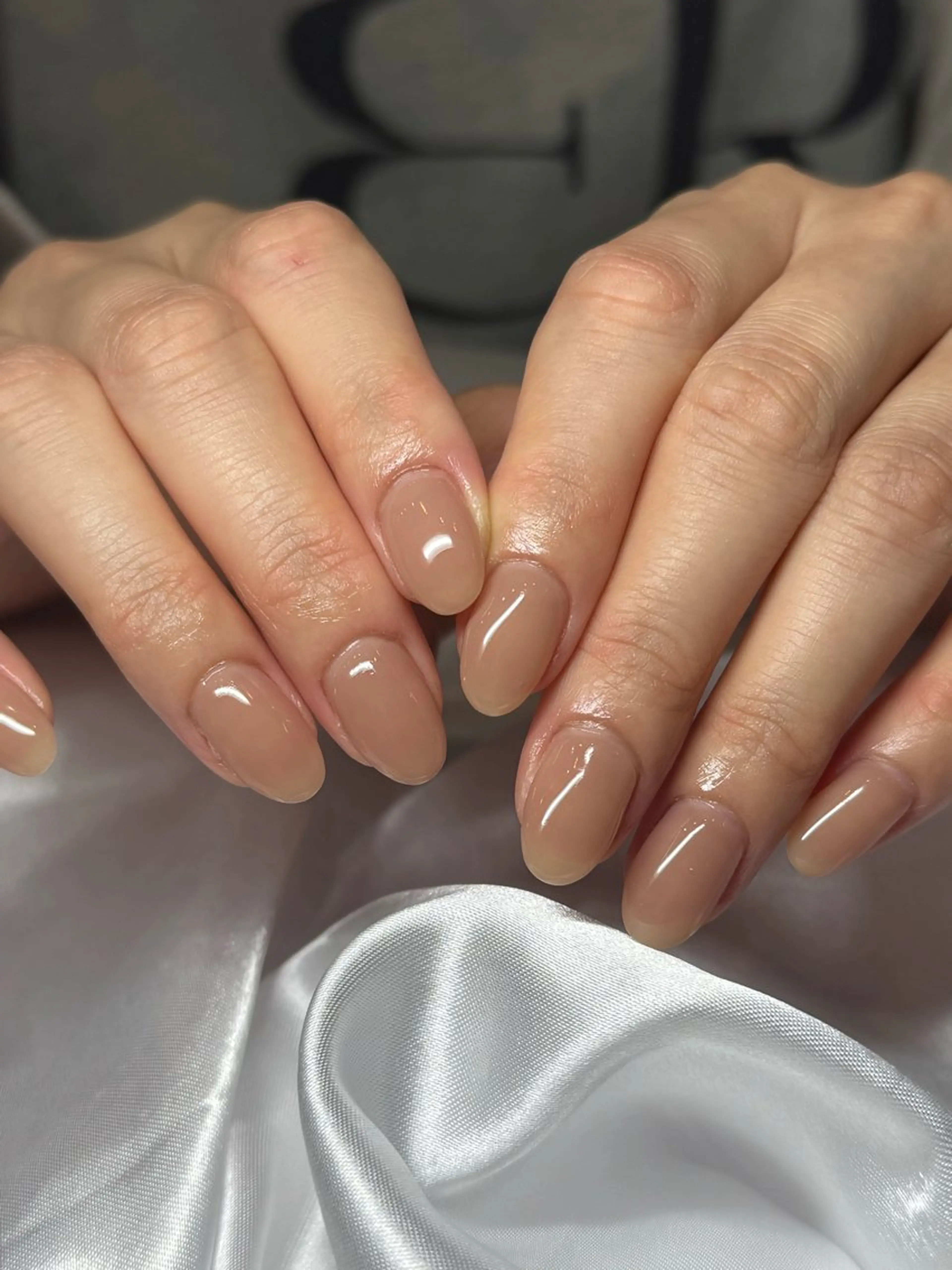 ネイル ブラウン ワンカラーネイル Rommy Arisaのネイルデザイン