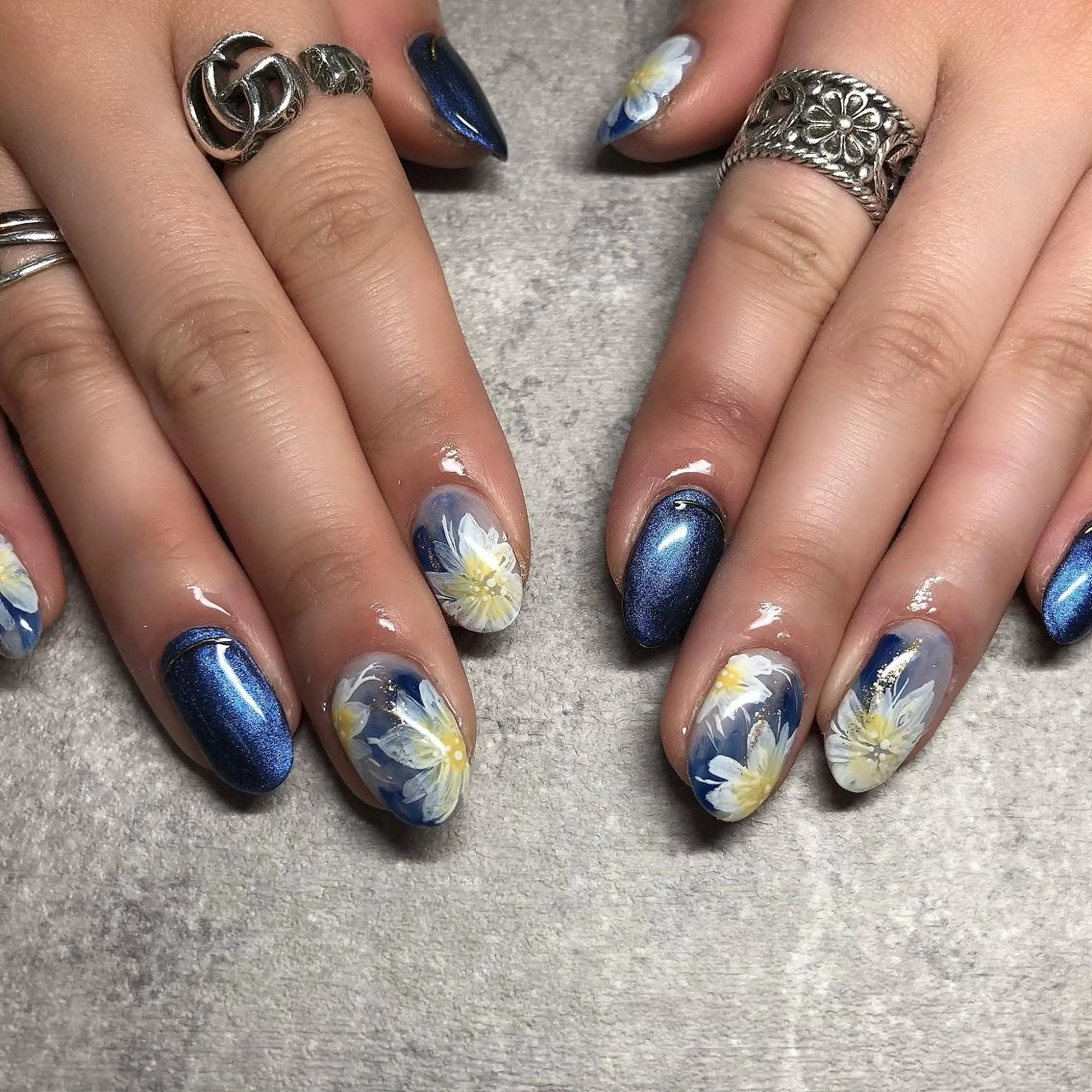 ネイル ブルー 持ち込み ハンドネイル 【Yappy🌈】 💖P-tanaのネイルデザイン