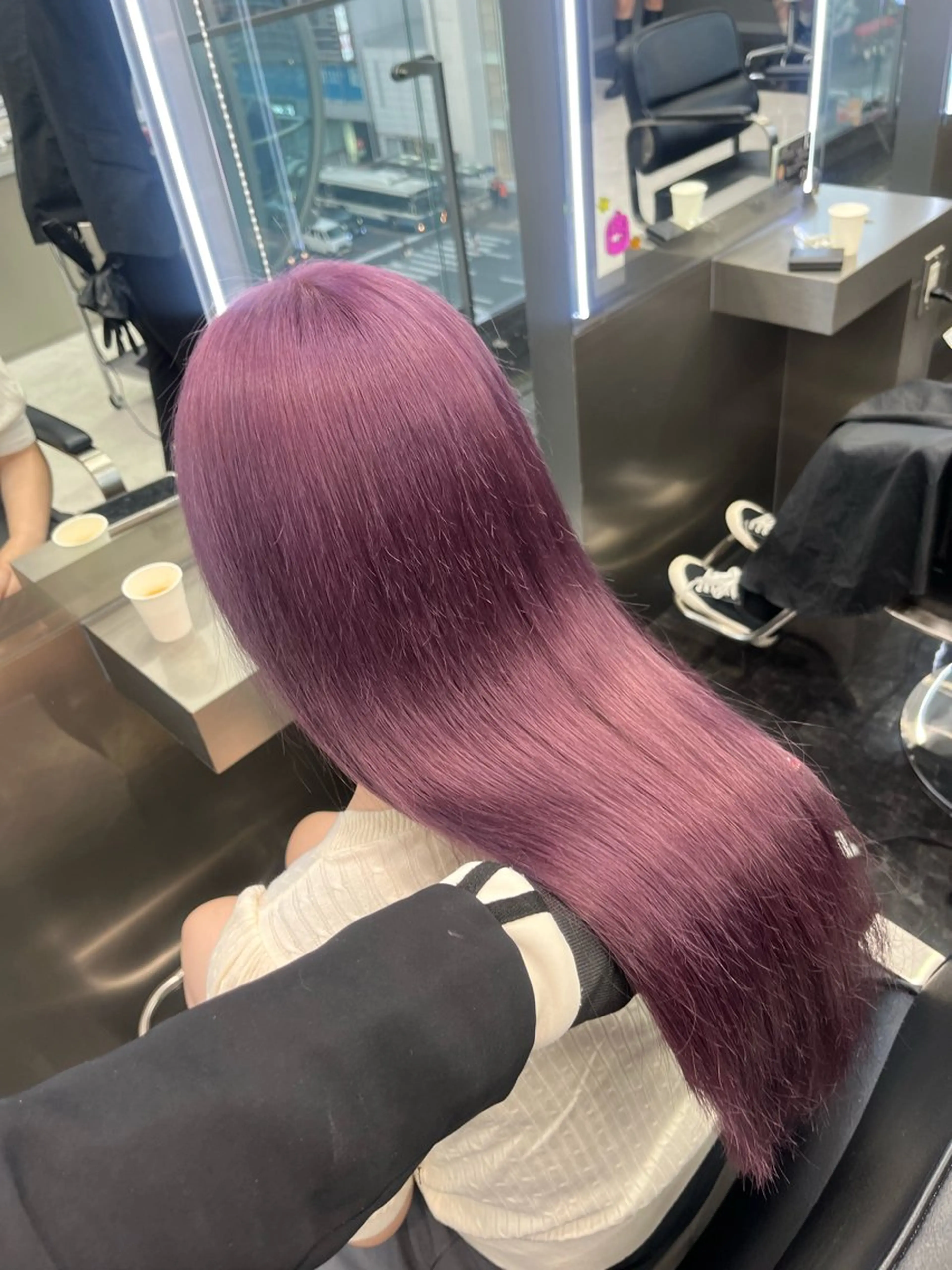 ロング カラー ヘアアレンジ ラベンダーカラー ピンクカラー ピンクラベンダー ヘアカラー トリートメント ヘアセット ハイトーン/透明感 髪質改善/rinaのヘアスタイル