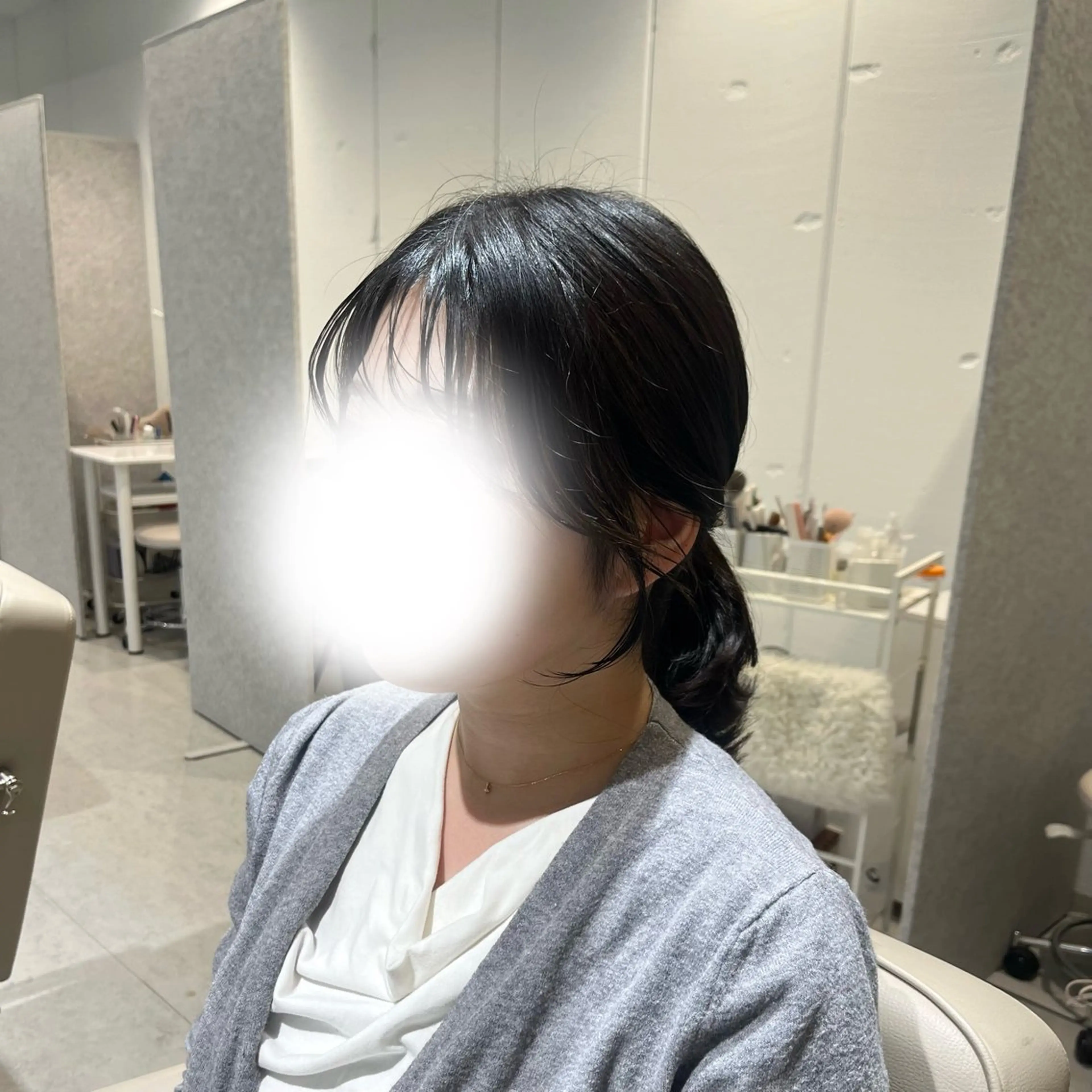 ミディアム 顔周りカット／透明感 カラー／Kurumeのヘアスタイル