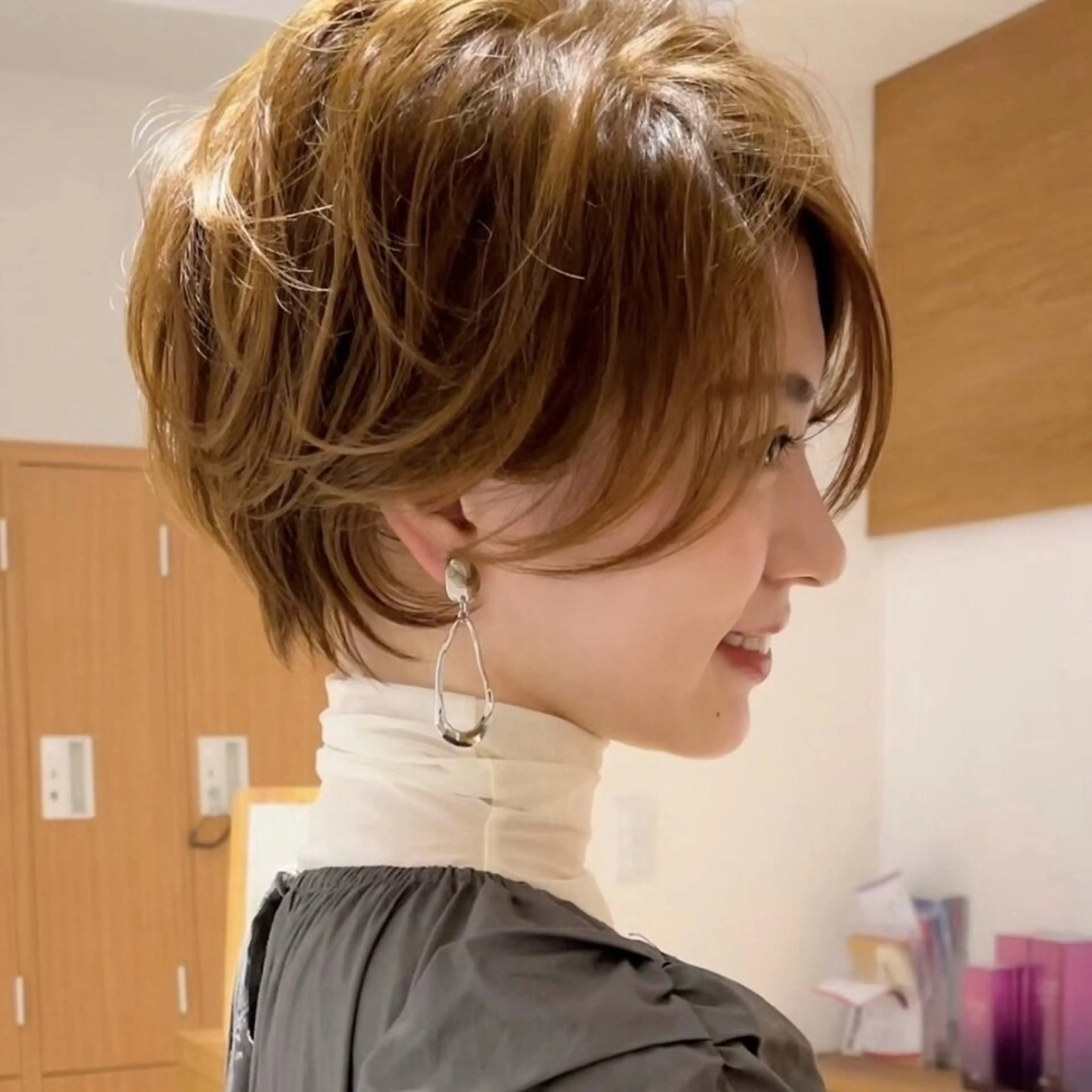 ショート カラー ヘアアレンジ カット トリートメント ⭐️ショート/ボブ/ 艶カラー/りょうがのヘアスタイル