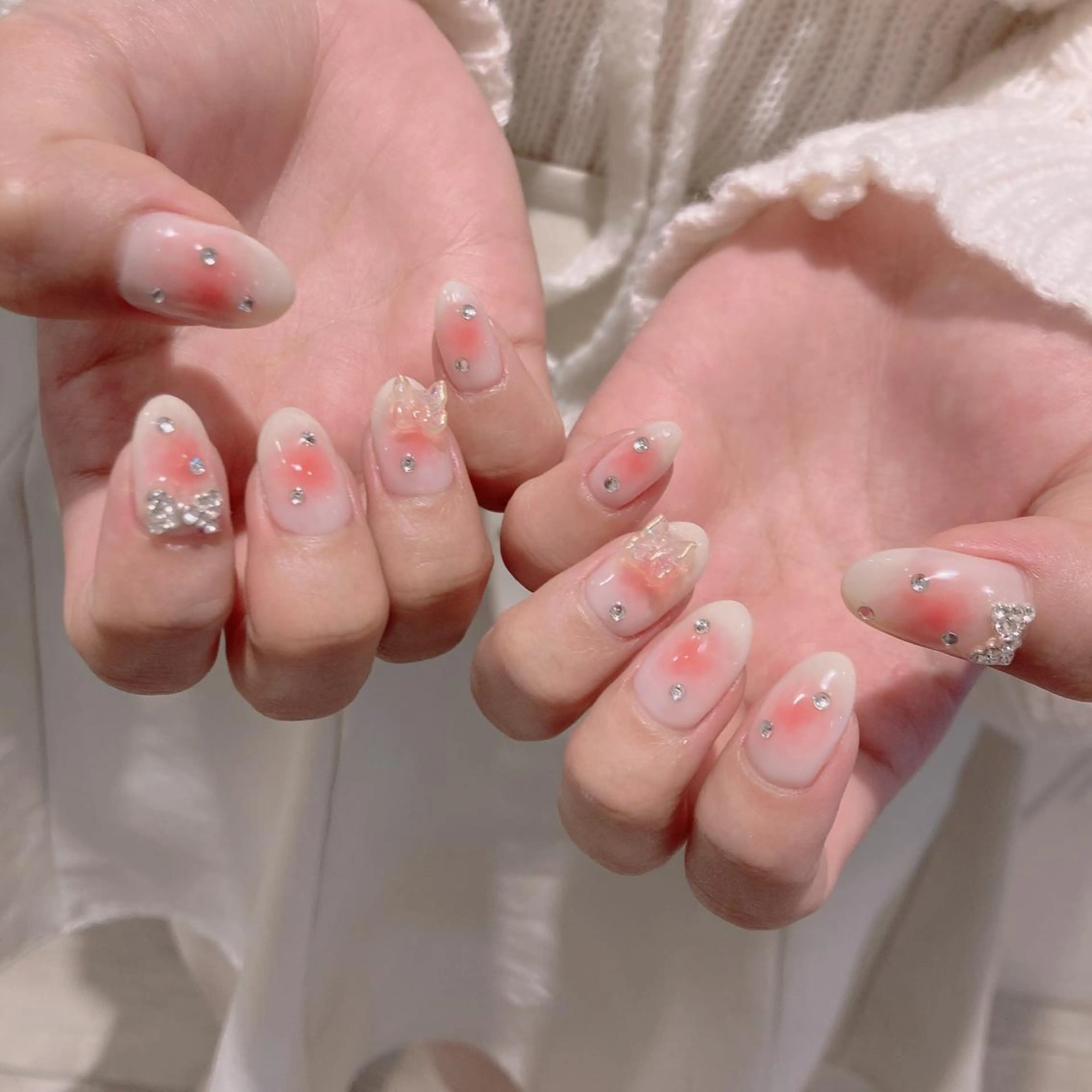 ネイル ハンドネイル 韓国ネイル/ワンホン ネイル🎀表参道3分のネイルデザイン