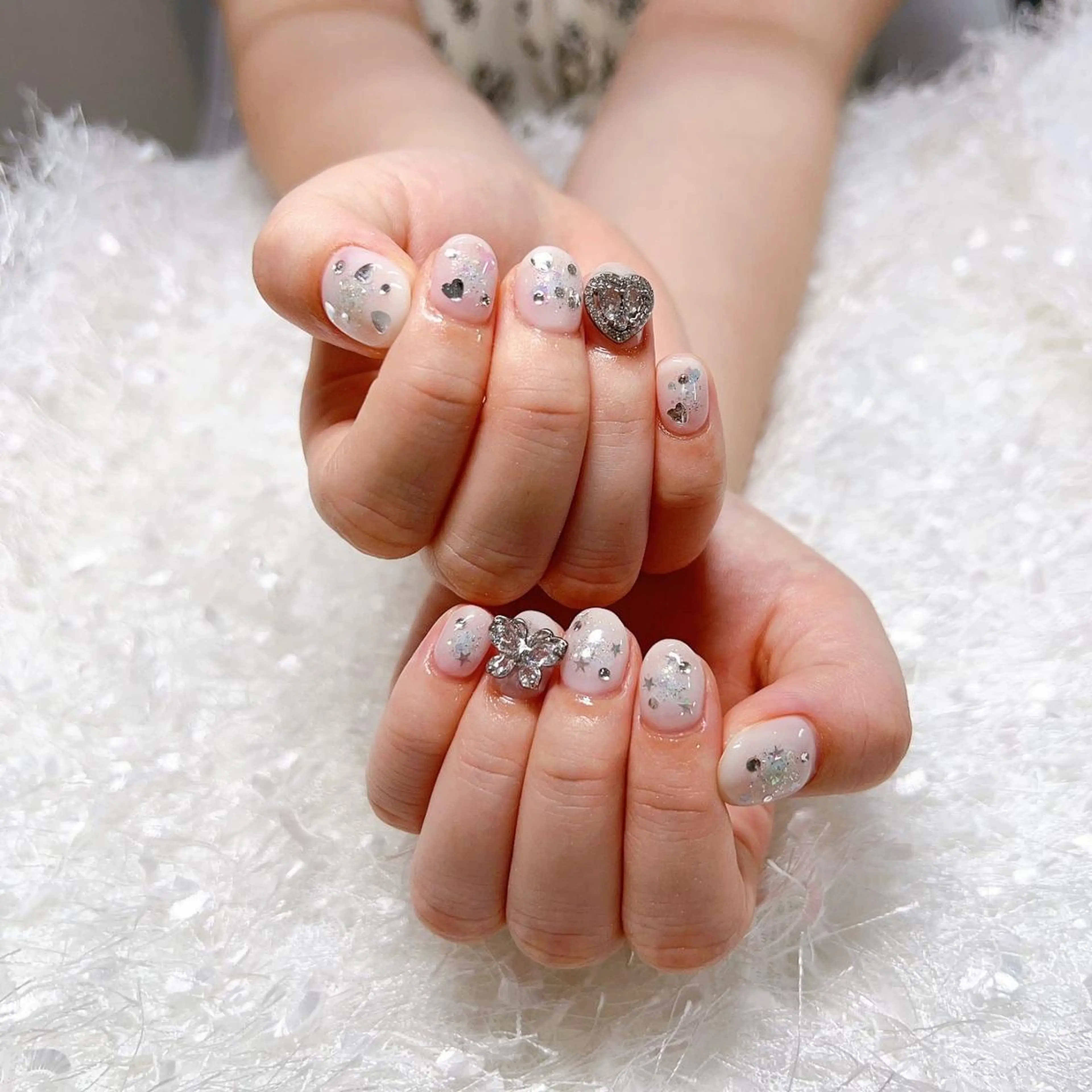 ネイル 長さ出し フレンチネイル ジェルネイル グラデーション 韓国ネイル ハンドネイル Nail&eye Belire 新宿のネイルデザイン