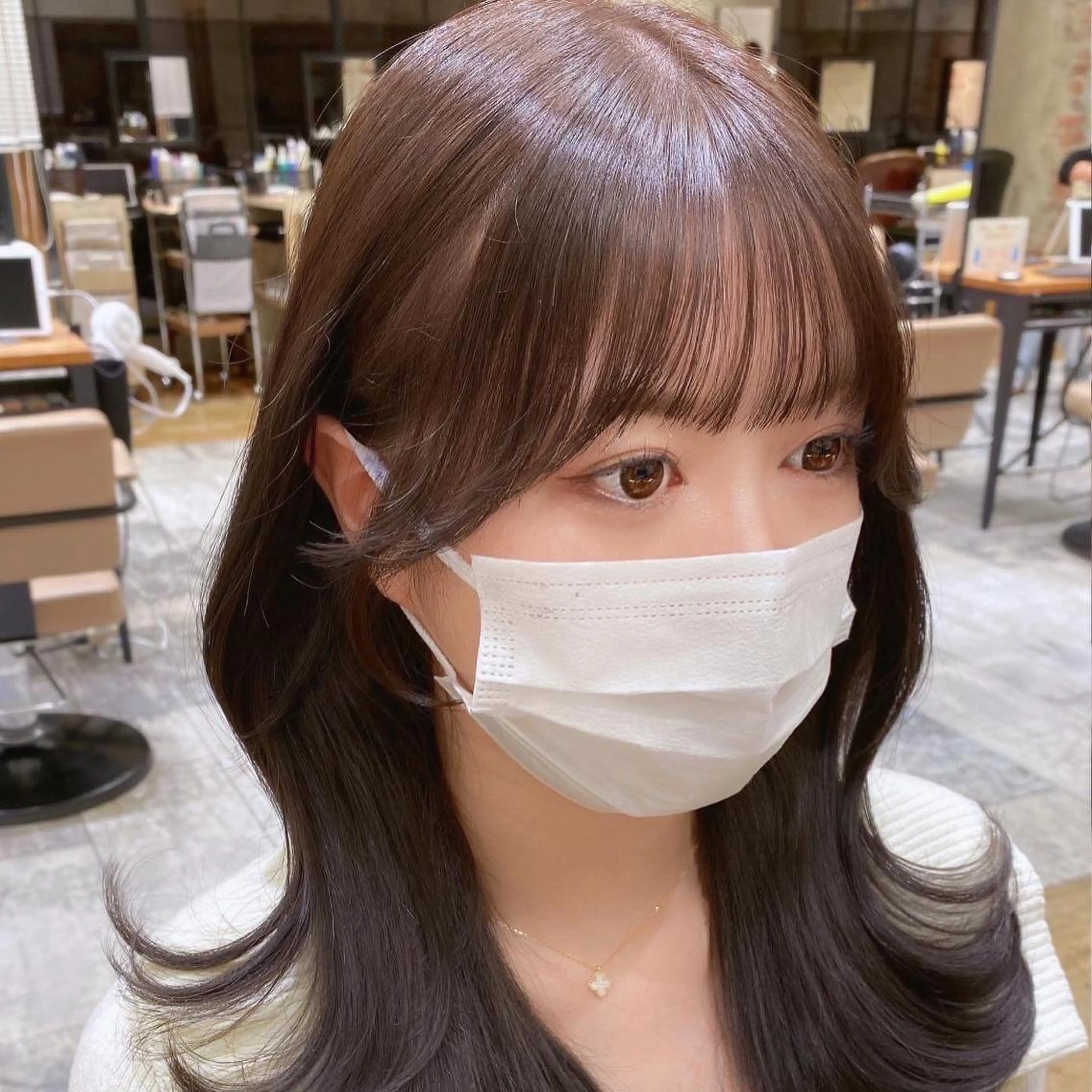 ミディアム カラー On所属・顔まわりカット🌟 くびれヘア/寺門遥輝のヘアスタイル