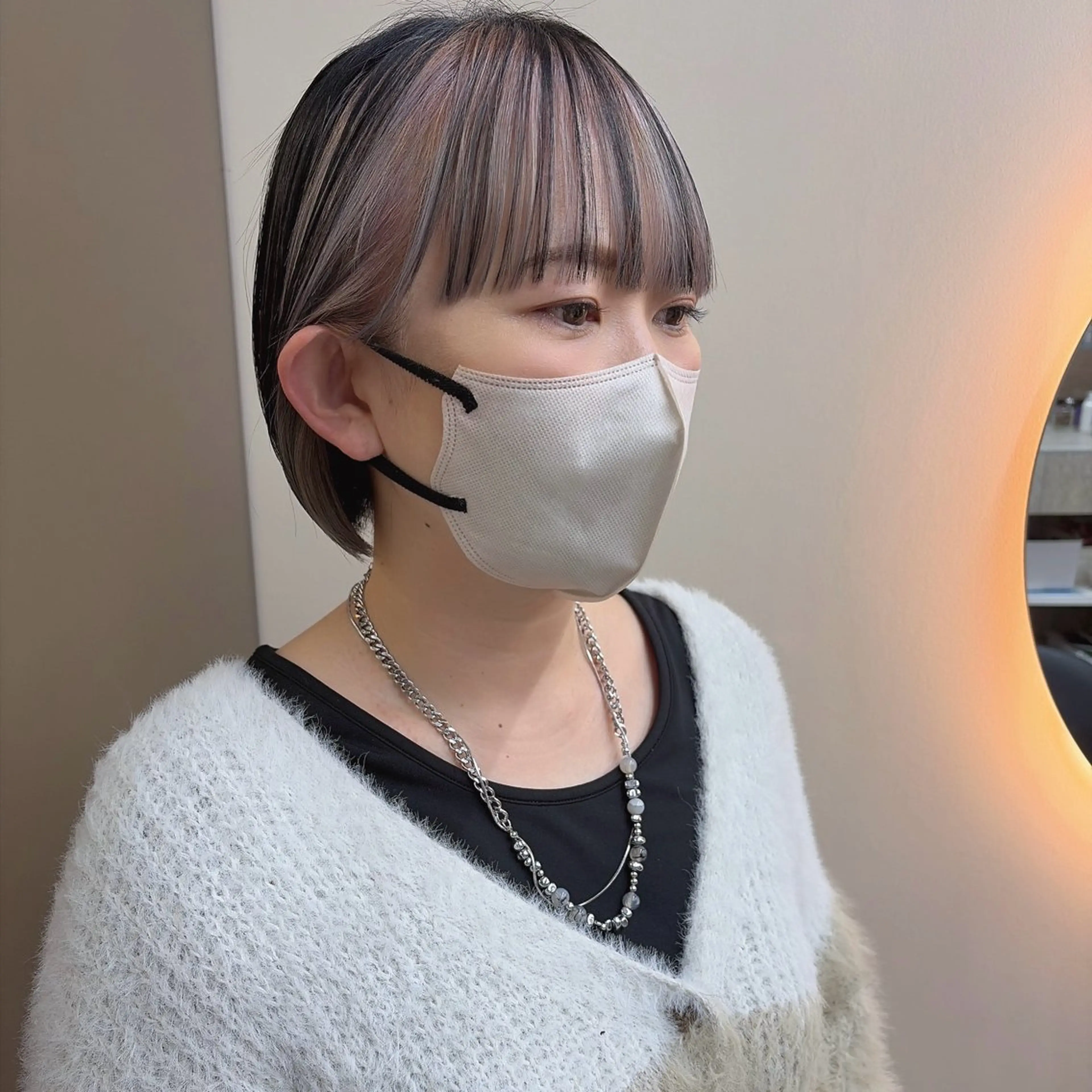 ショート カラー ミストバング  フェイスフレーミング カット ヘアカラー 《柔らかhair𓍯 》木村美姫のヘアスタイル