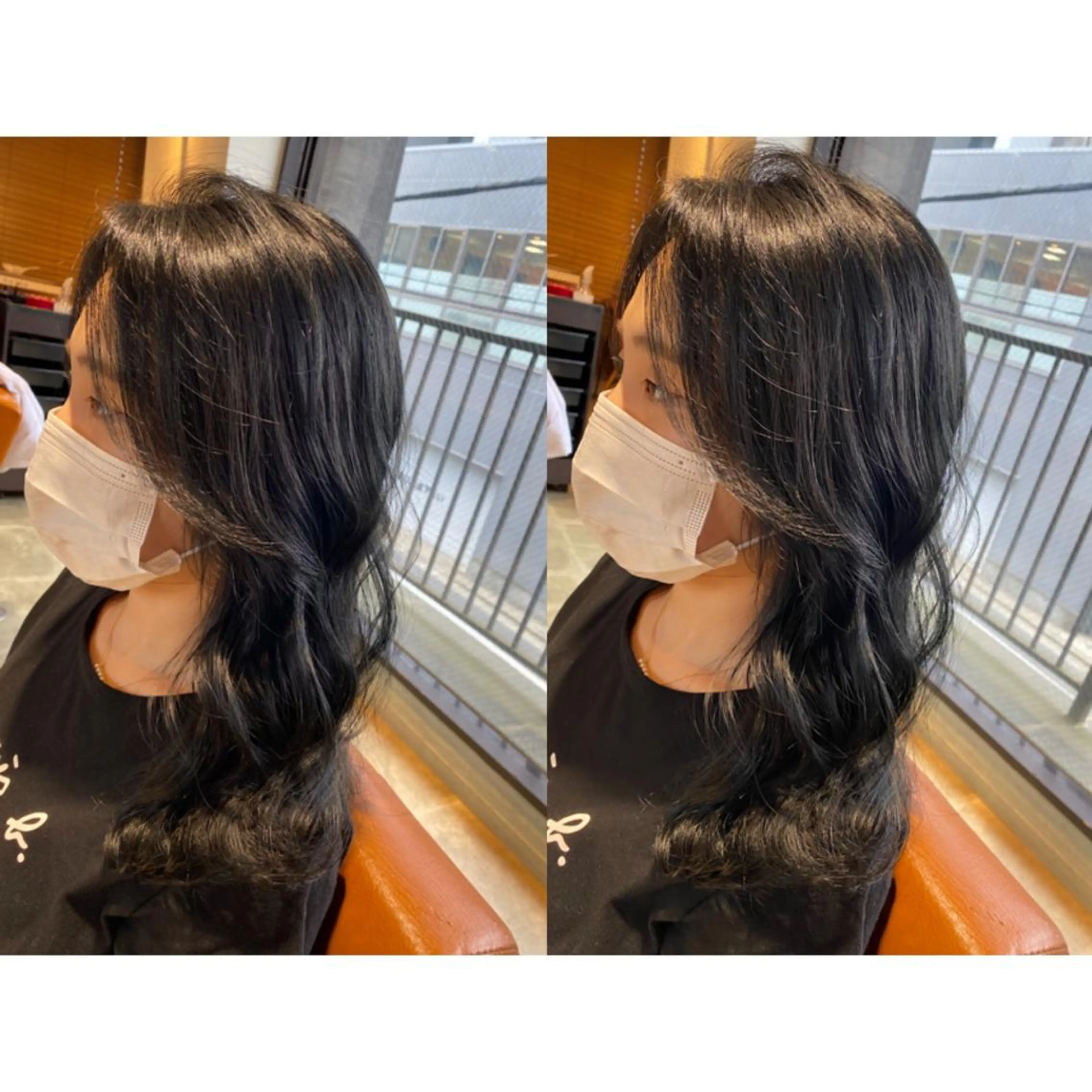 カラー 黒髪 ネイビーカラー カット トリートメント 🐻結んで可愛い hair EMI🐻のヘアスタイル