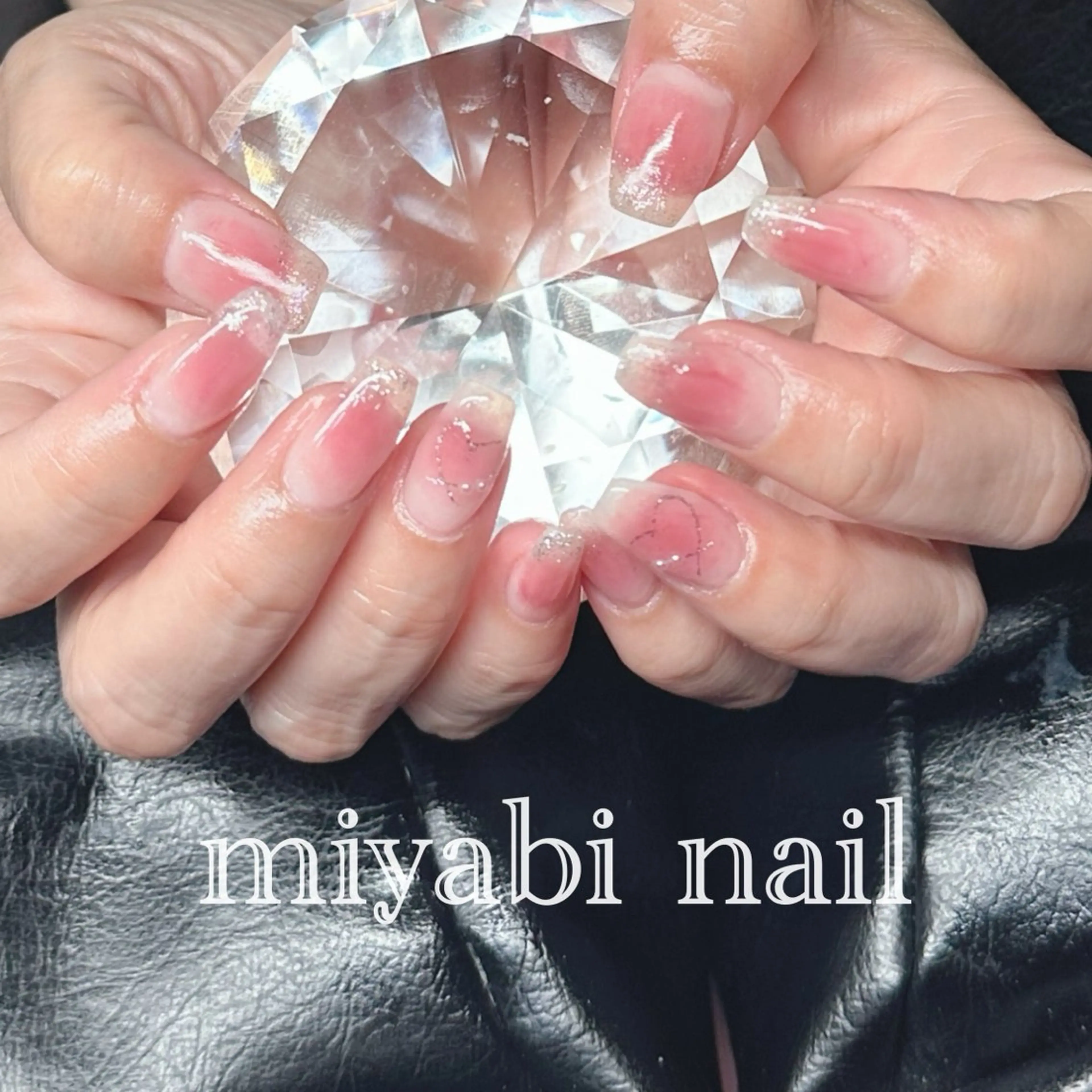 ネイル チークネイル ジェルネイル 持ち込み 春ネイル ハンドネイル miyabi nail 桂川駅近くのネイルデザイン