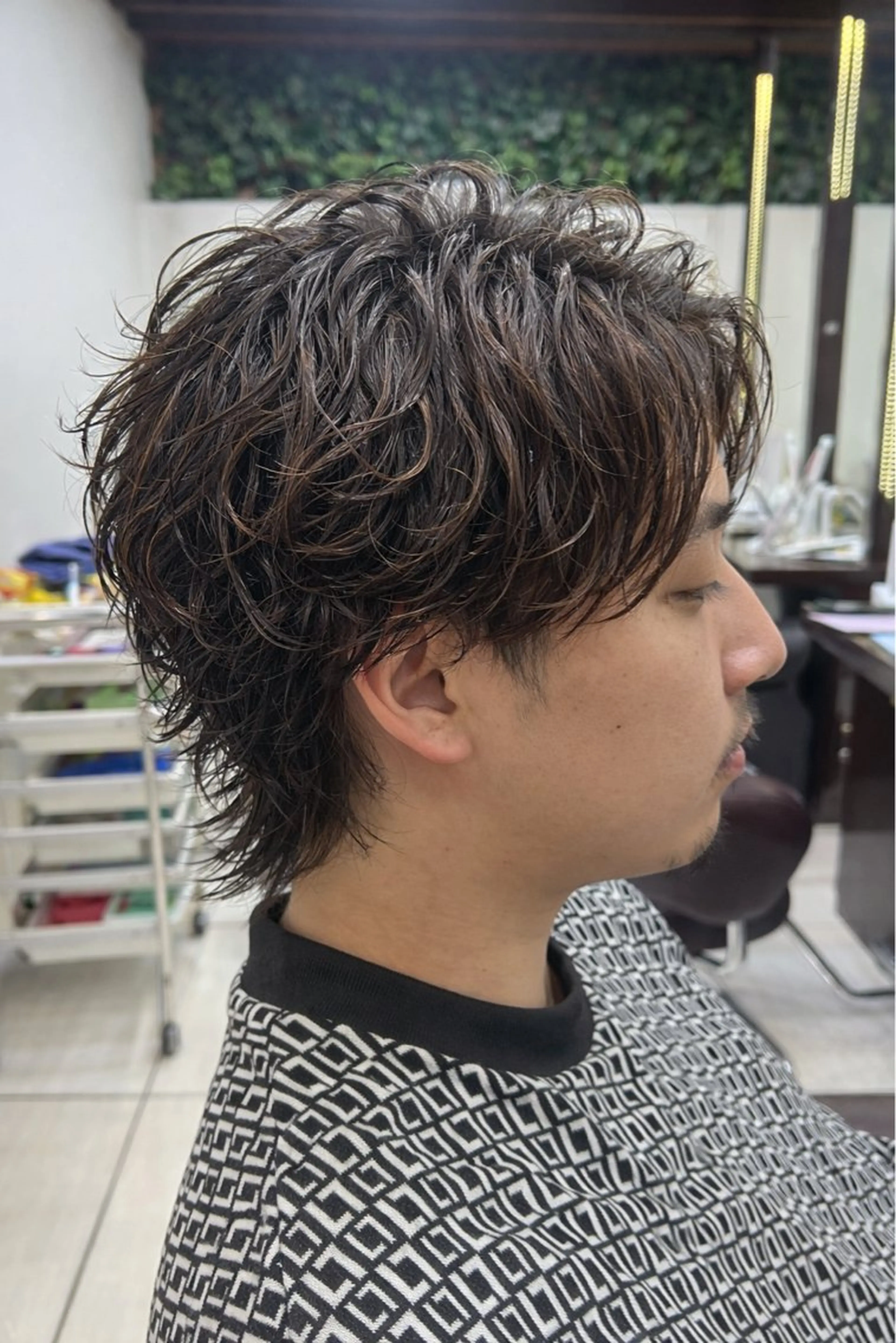 ミディアム カット パーマ メンズパーマ山内 結稀のヘアスタイル