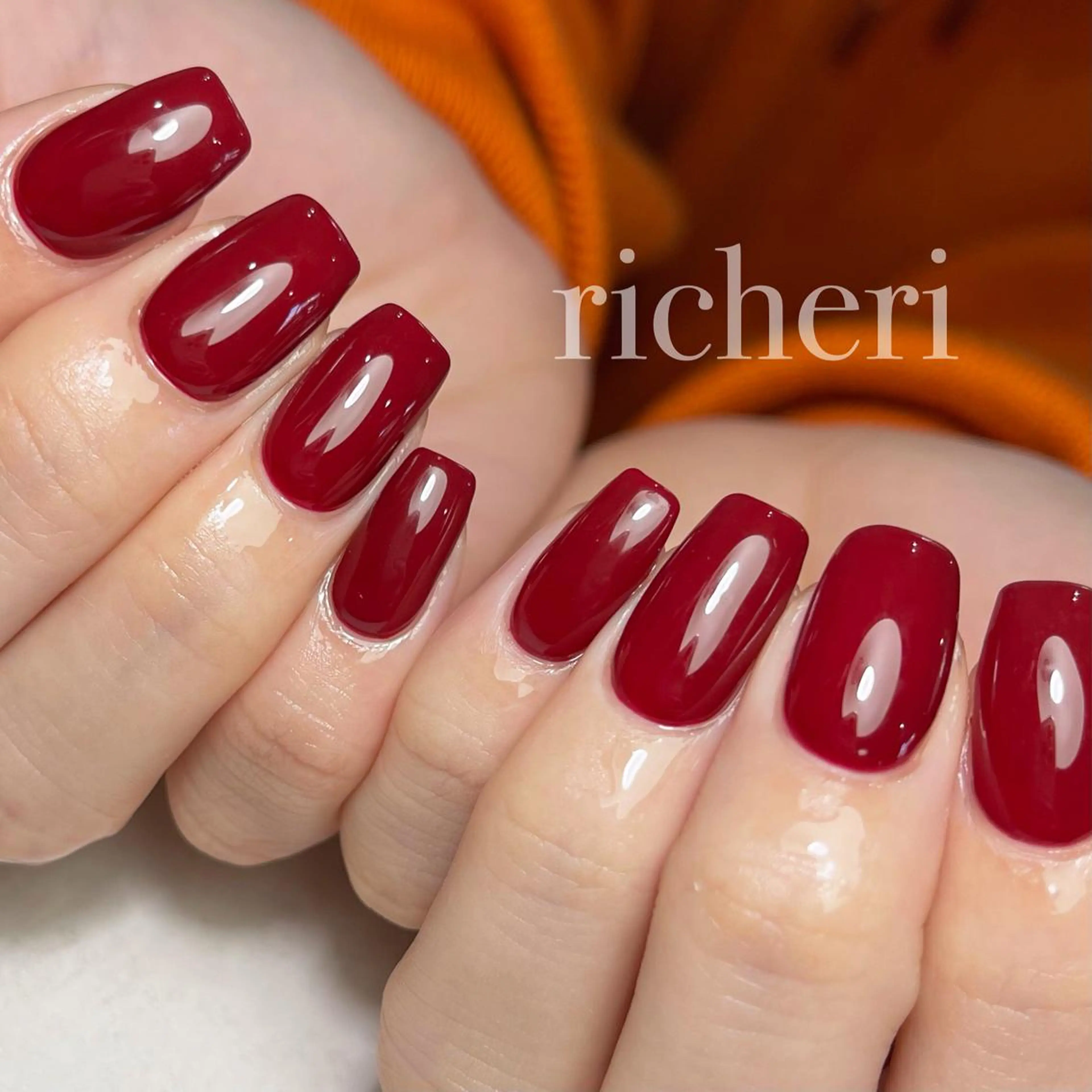 ミディアム ネイル 韓国風ヘア アートネイル チークネイル フラッシュネイル フレンチネイル ハンドネイル richeri beautyのエステ・リラクイメージ