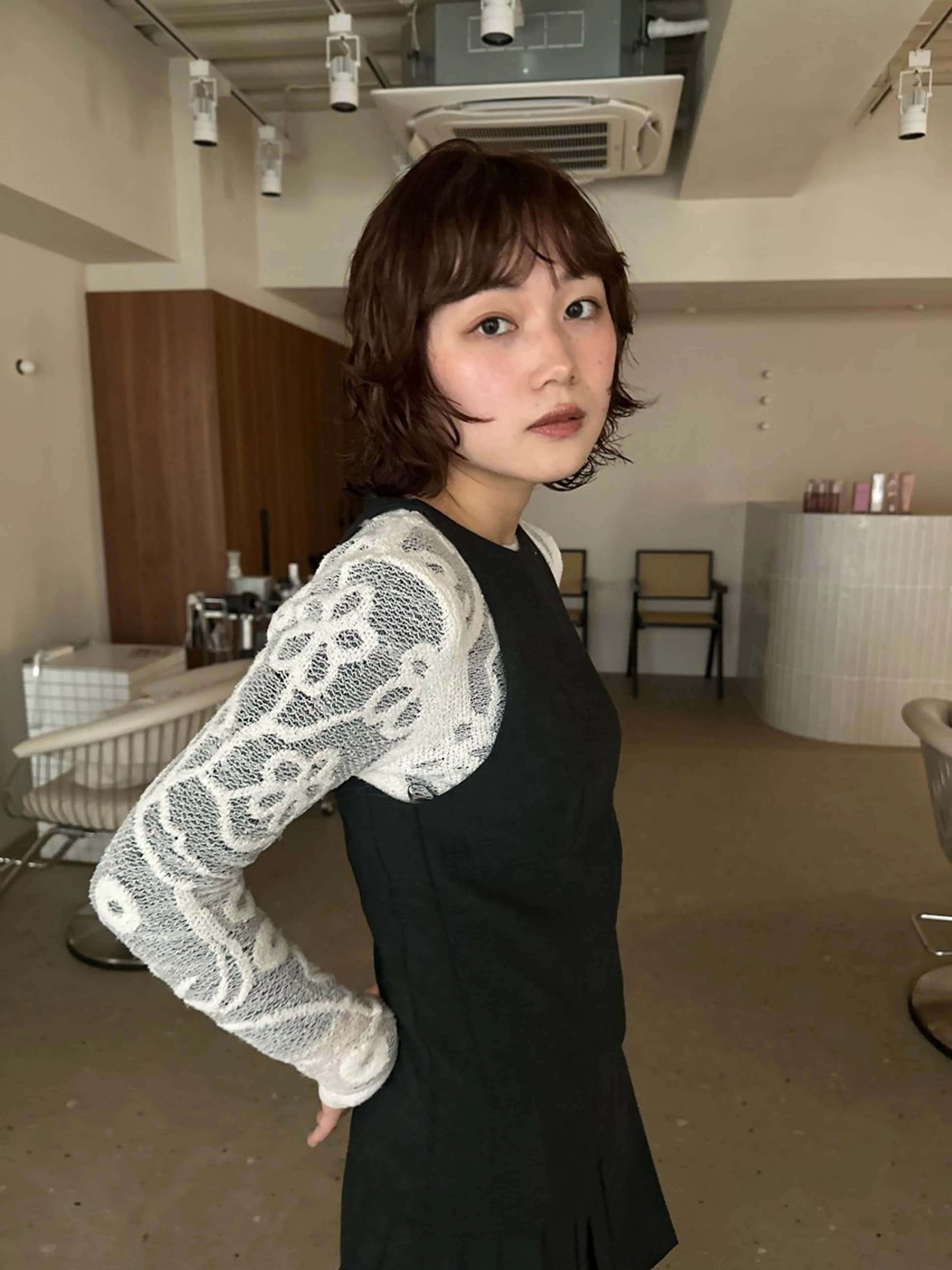 ショート パーマ ボブレイヤー ボブ レイヤーカット カット パーマ ボブ/似合わせ レイヤーcocomoのヘアスタイル