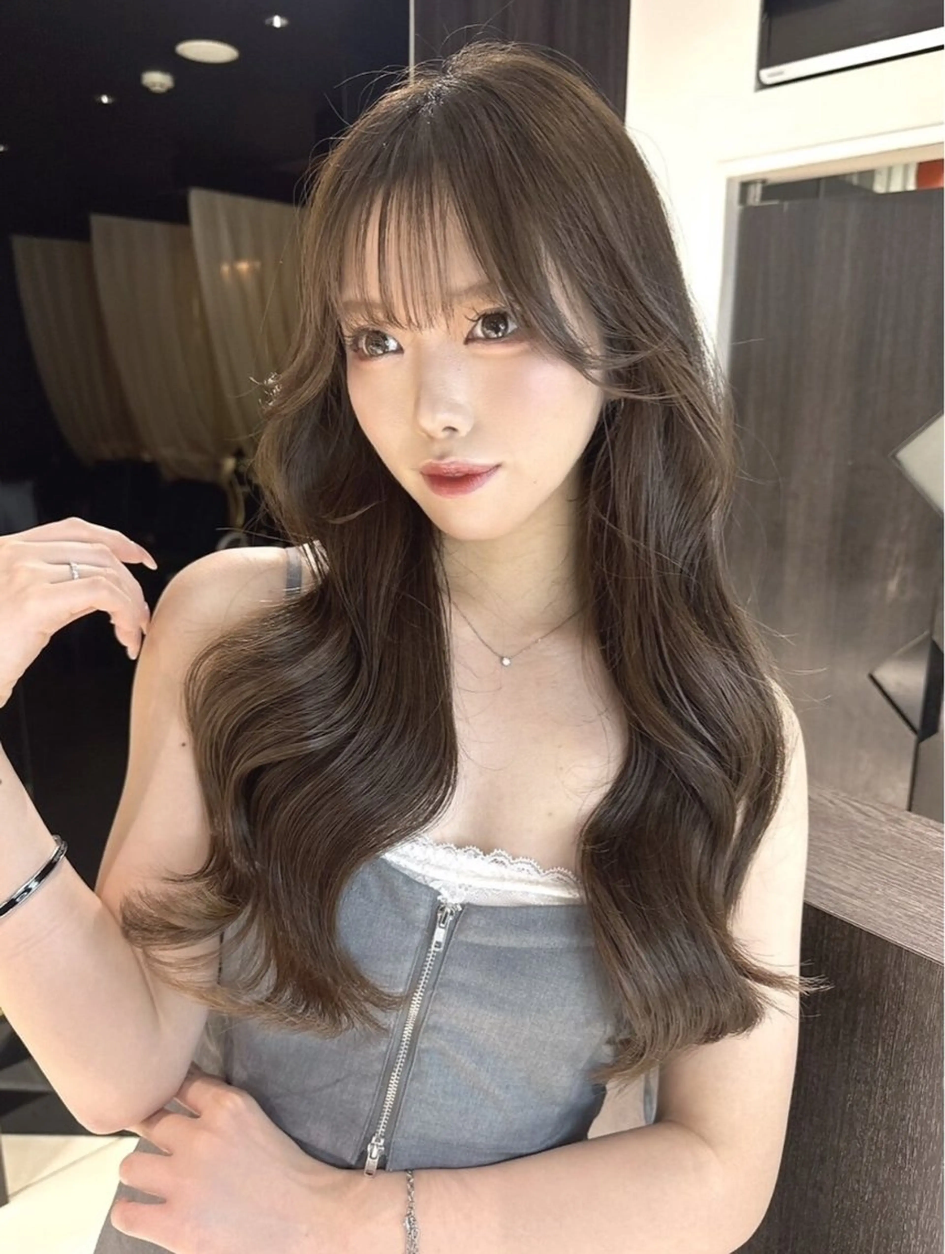 ロング ヘアカラー トリートメント はがいふみか/ モデルさん募集中のヘアスタイル