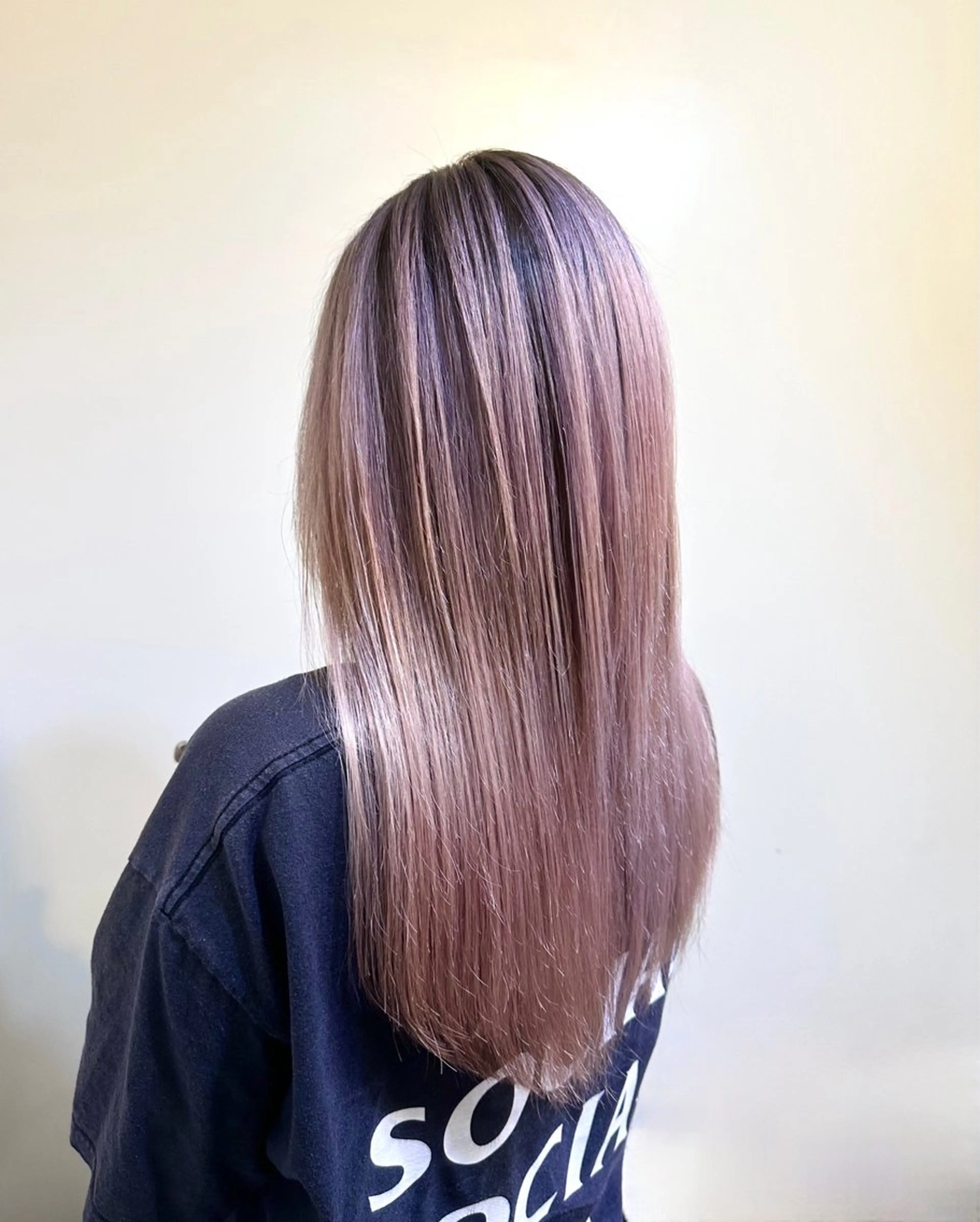 ロング カラー ヘアカラー ブリーチ毛対応酸性 ストレート🌈サキのヘアスタイル