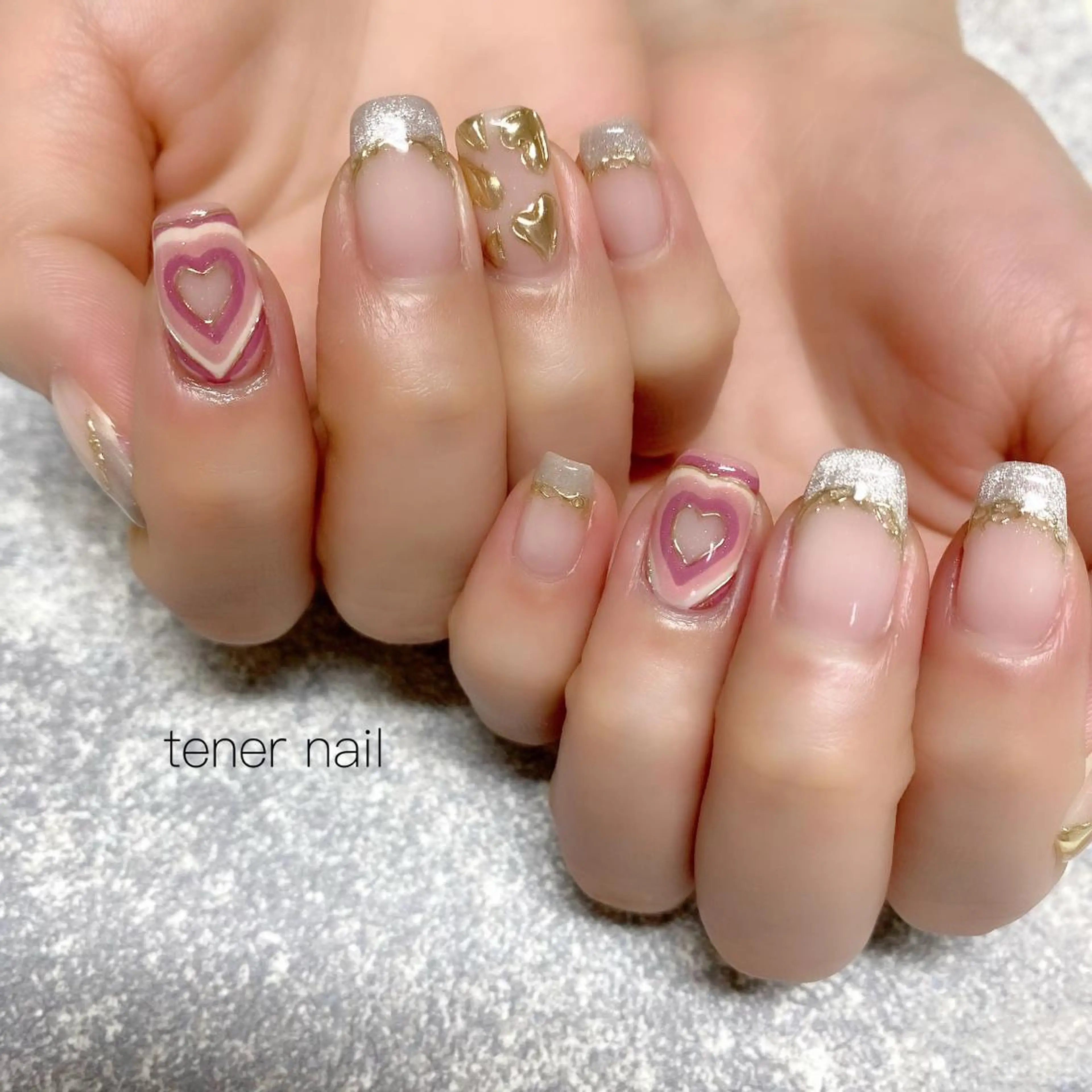 ネイル ハート マグネットネイル テネルネイル tener nailのネイルデザイン