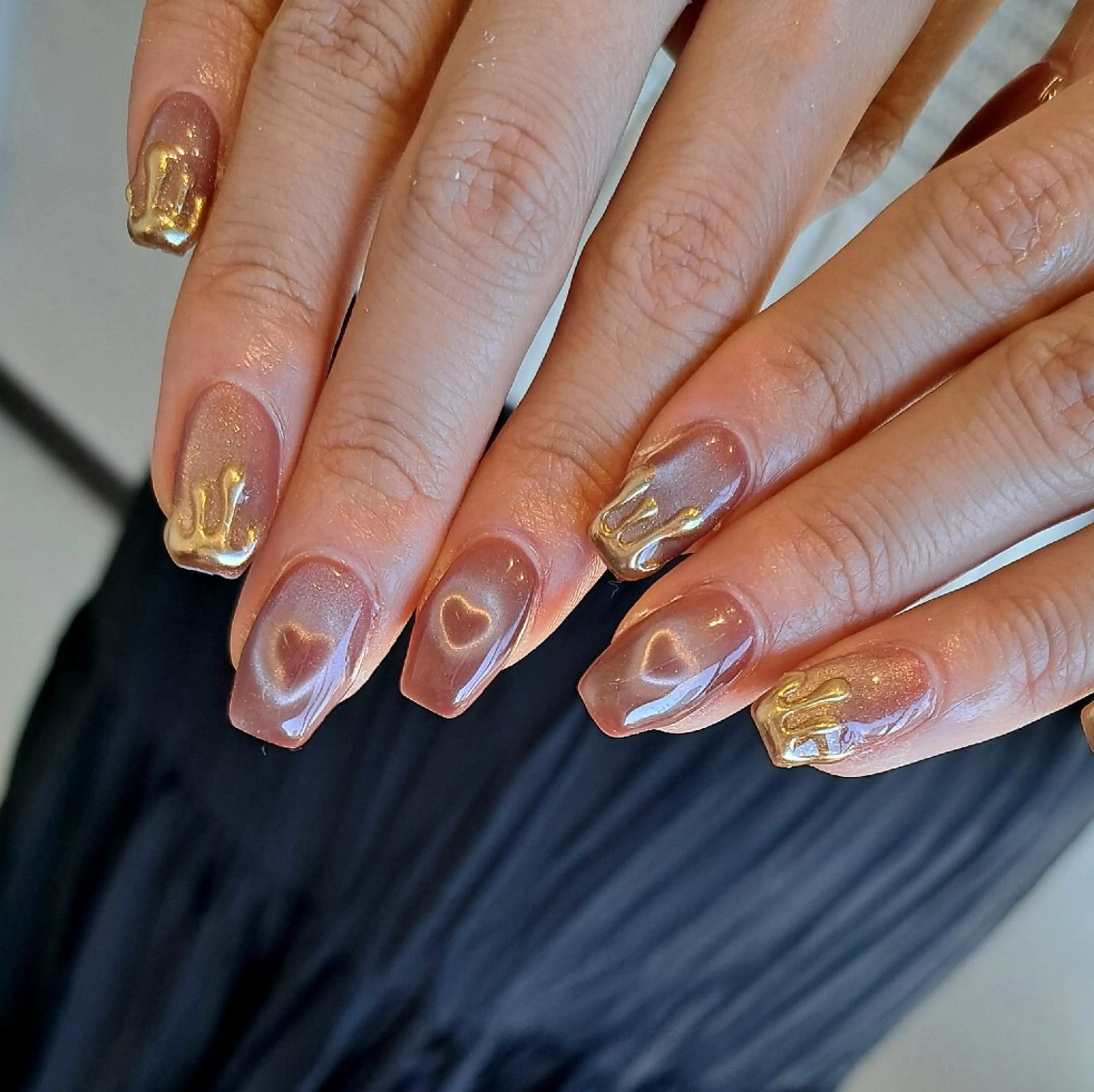 ネイル アートネイル ハート マグネットネイル 持ち込み ハンドネイル Nail mood デザイン持ち込みokのネイルデザイン