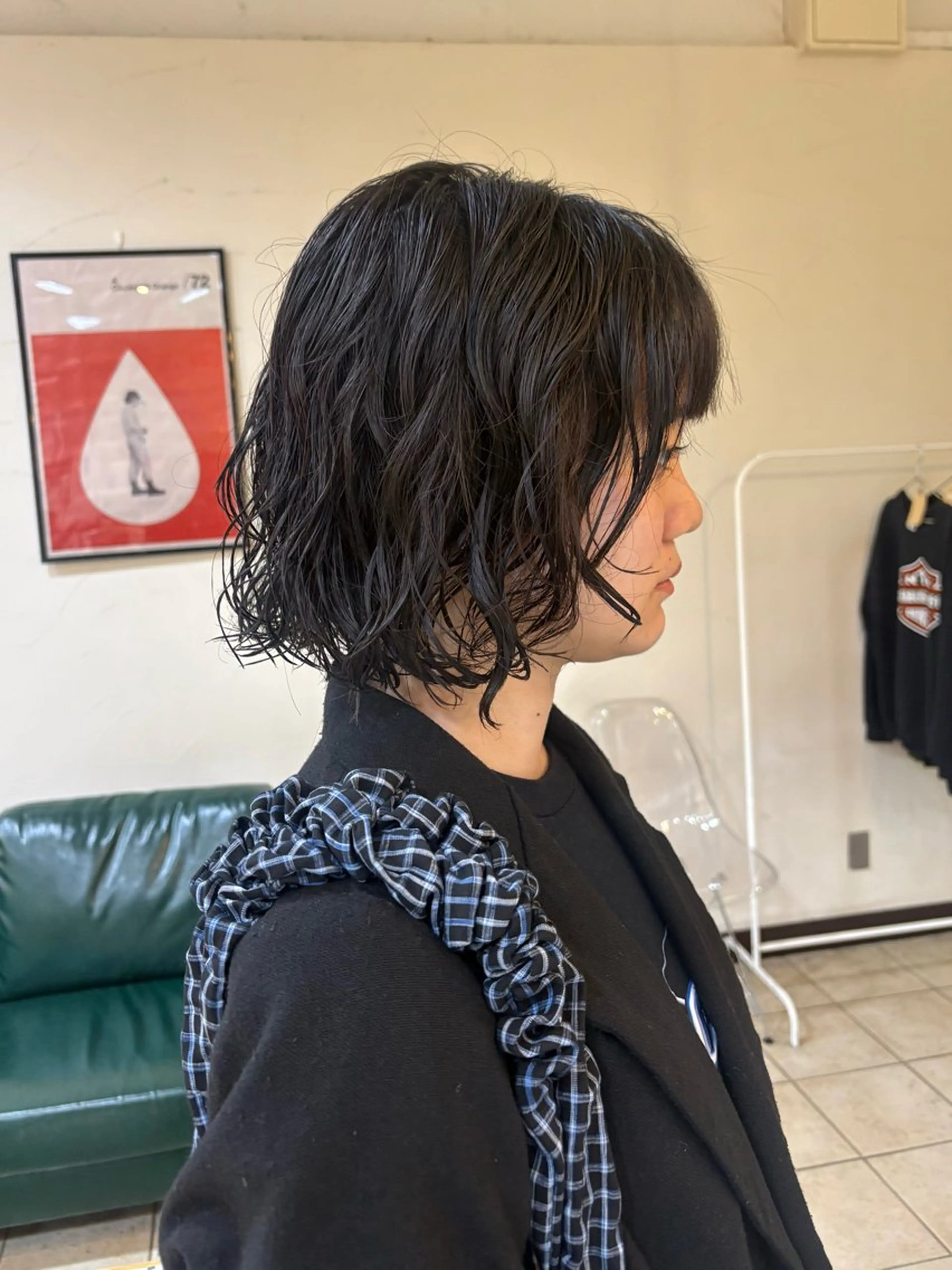 ミディアム パーマ カット パーマ スズキ ユウナのヘアスタイル
