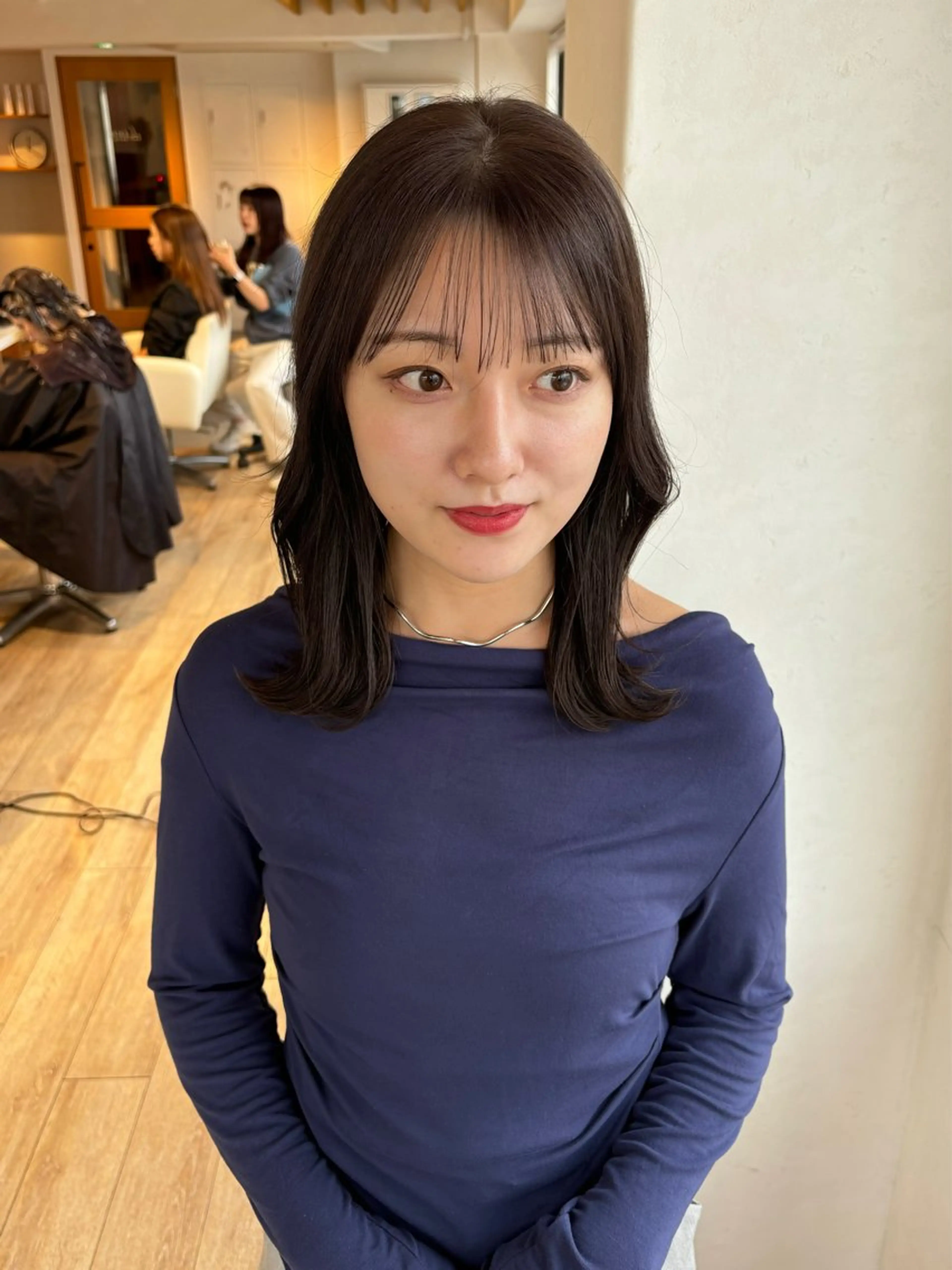 ミディアム カラー ベージュカラー オリーブベージュ 女性専用サロンiiro【イロ】所属・【韓国ヘア/透明感 カラー】makotoのヘアスタイル