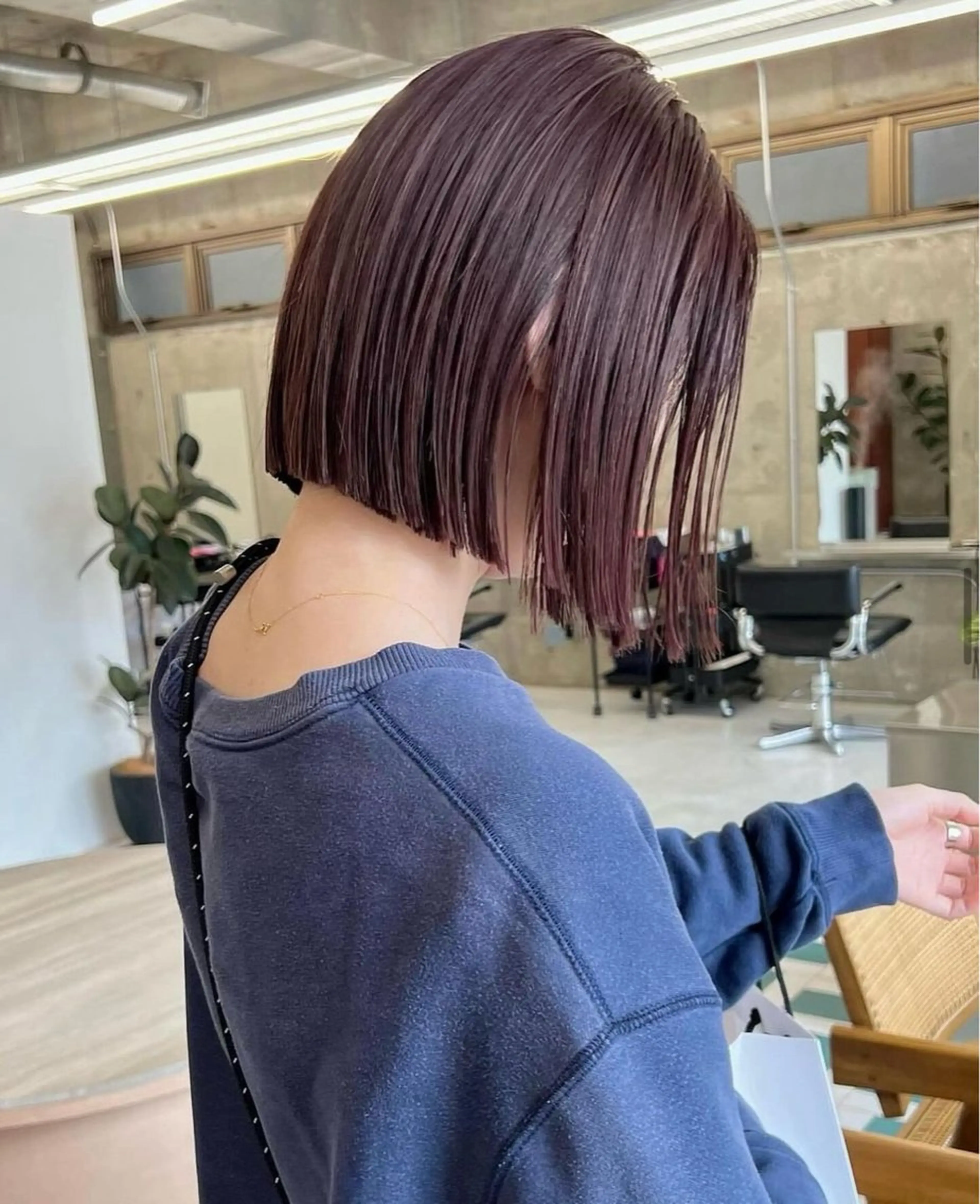 カラー ラベンダーカラー RIN🎀レイヤー/ ボブ/オリーブカラーのヘアスタイル