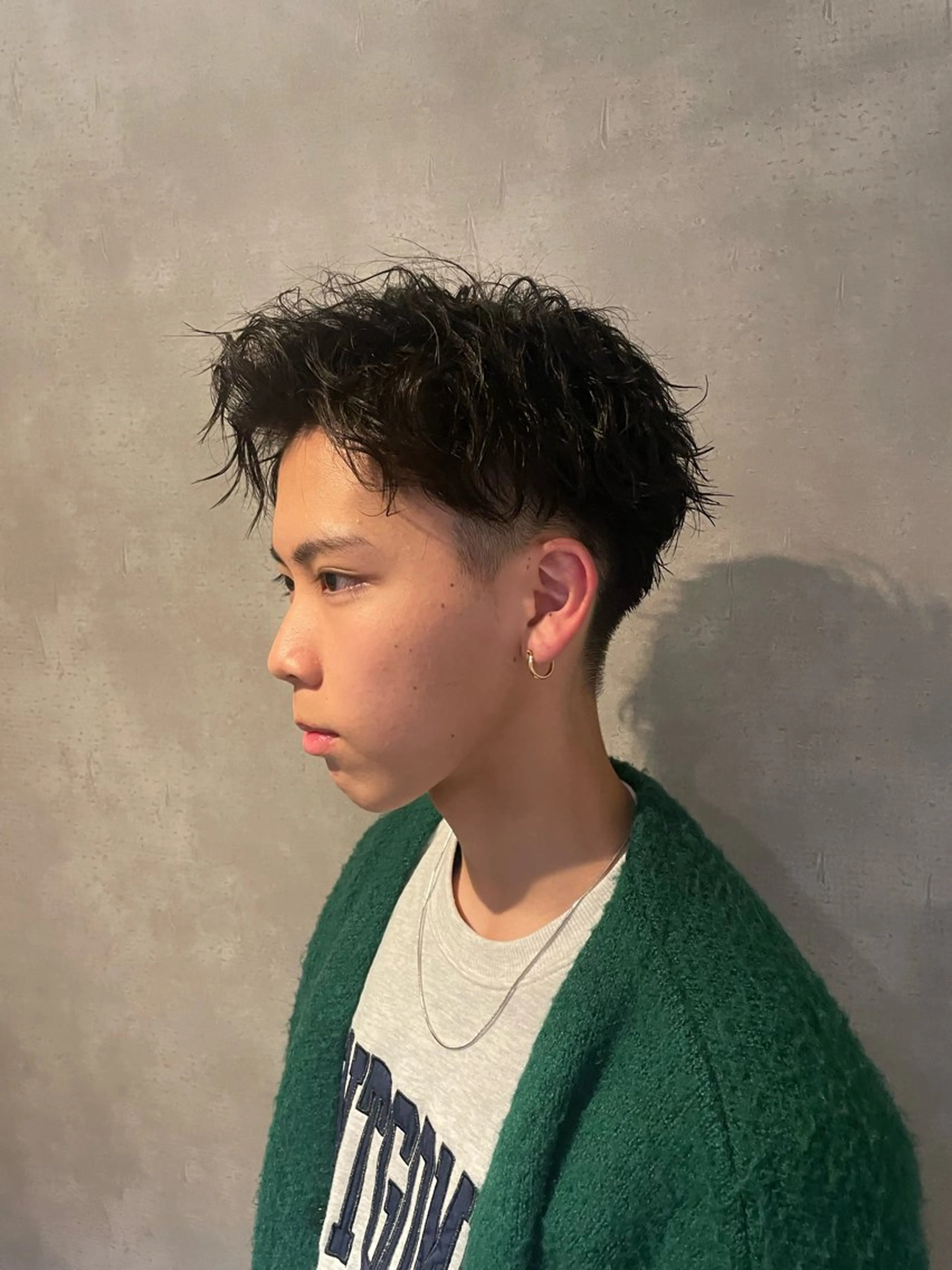 パーマ メンズ カット パーマ ヘアセット 心斎橋/メンズ /ルレイル/地形真希のヘアスタイル