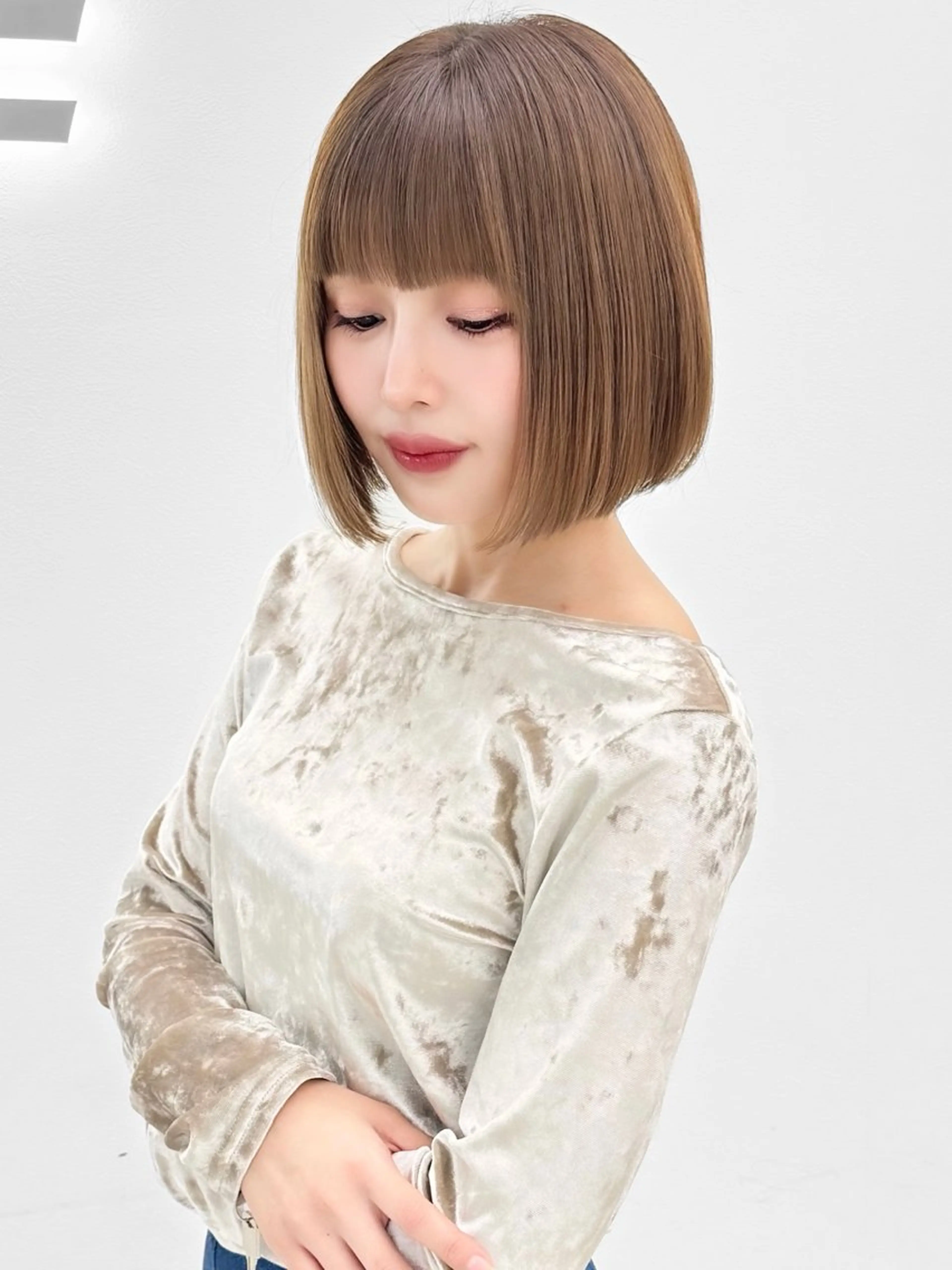 ショート カラー ヘアアレンジ 縮毛矯正🤍 盛れるボブ/ひかりのヘアスタイル