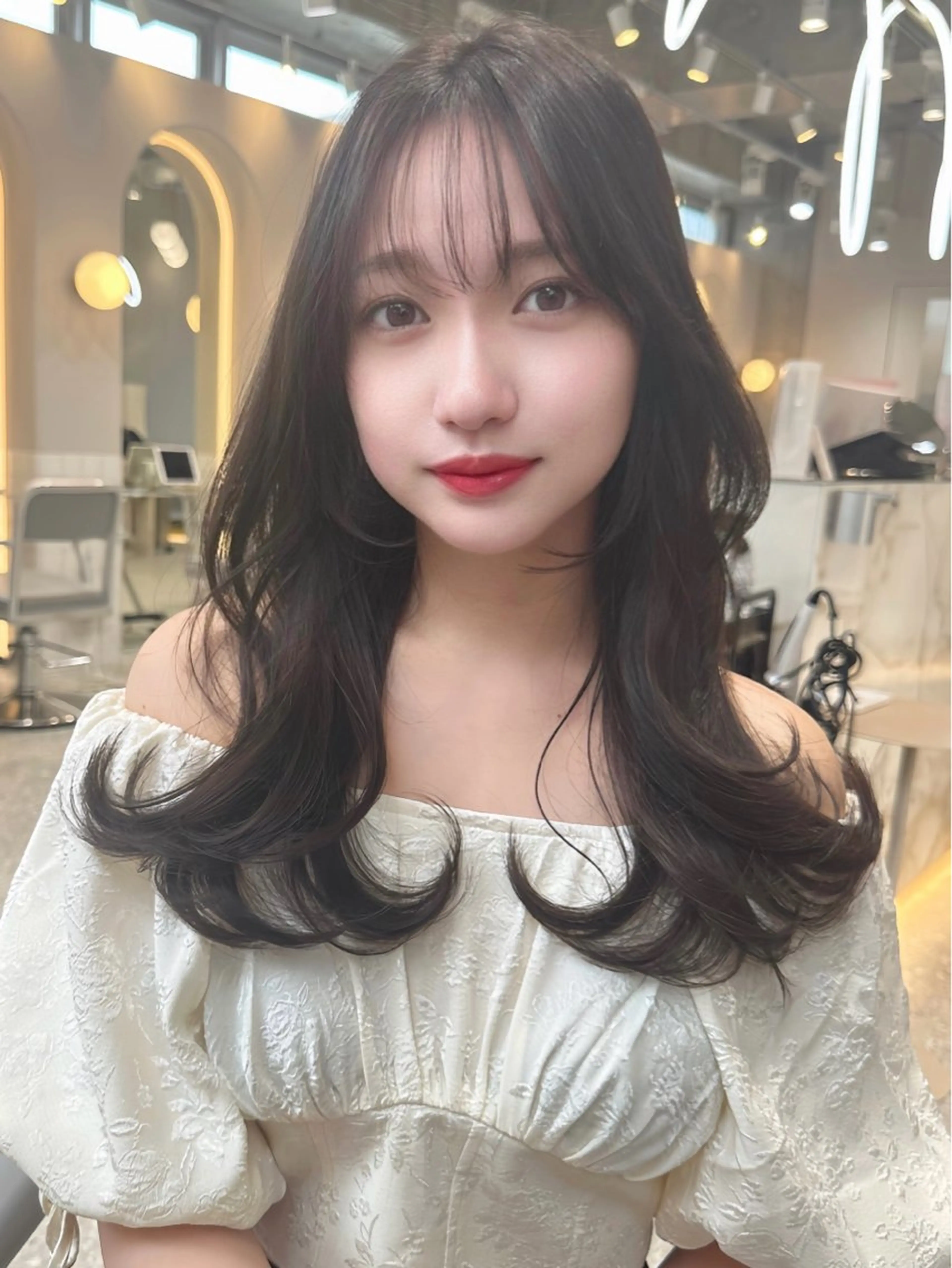 セミロング 髪質改善 韓国風ヘア レイヤーカット カット トリートメント 新宿/韓国風レイヤー 髪質改善/渋谷直樹のヘアスタイル