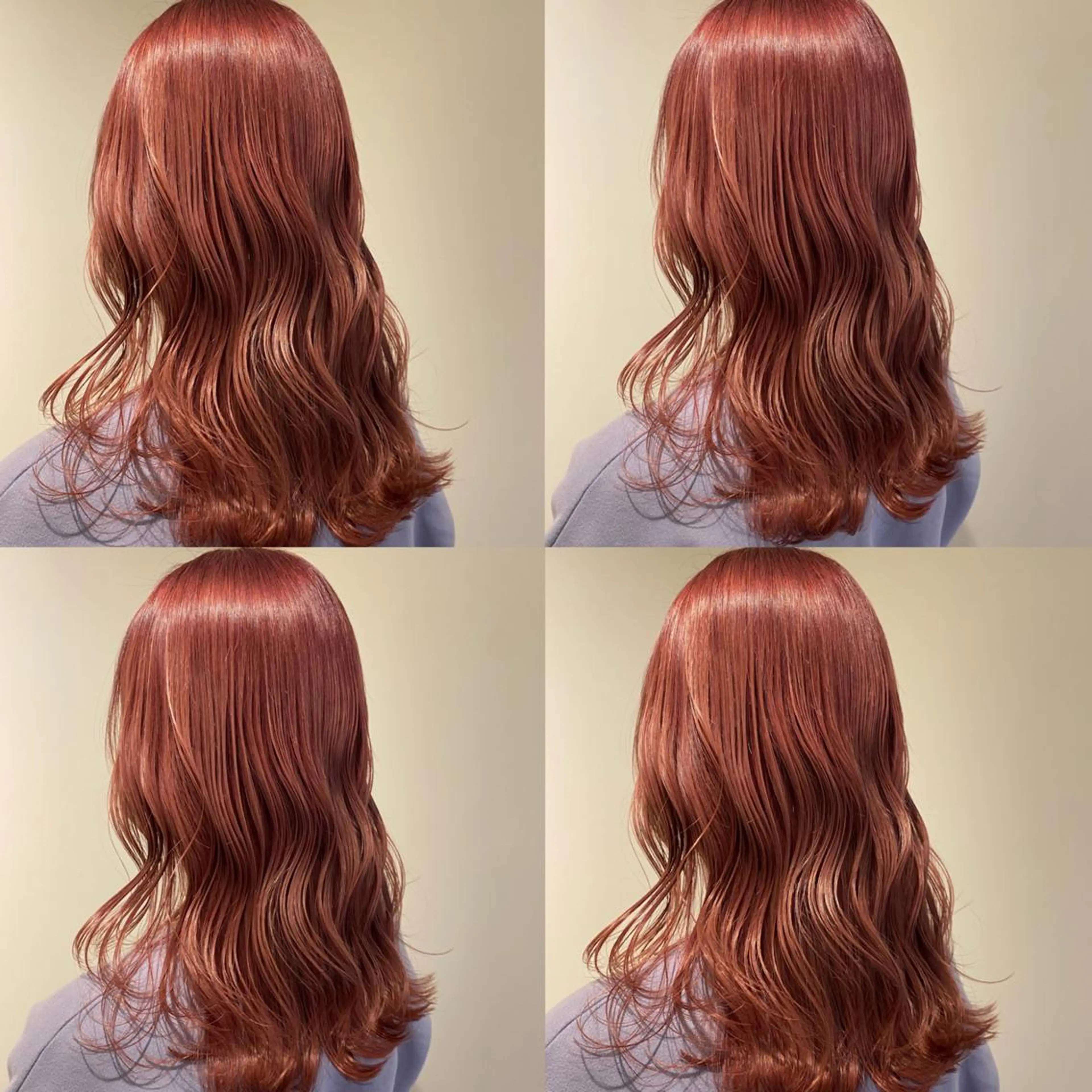 セミロング カラー 金島 青のヘアスタイル