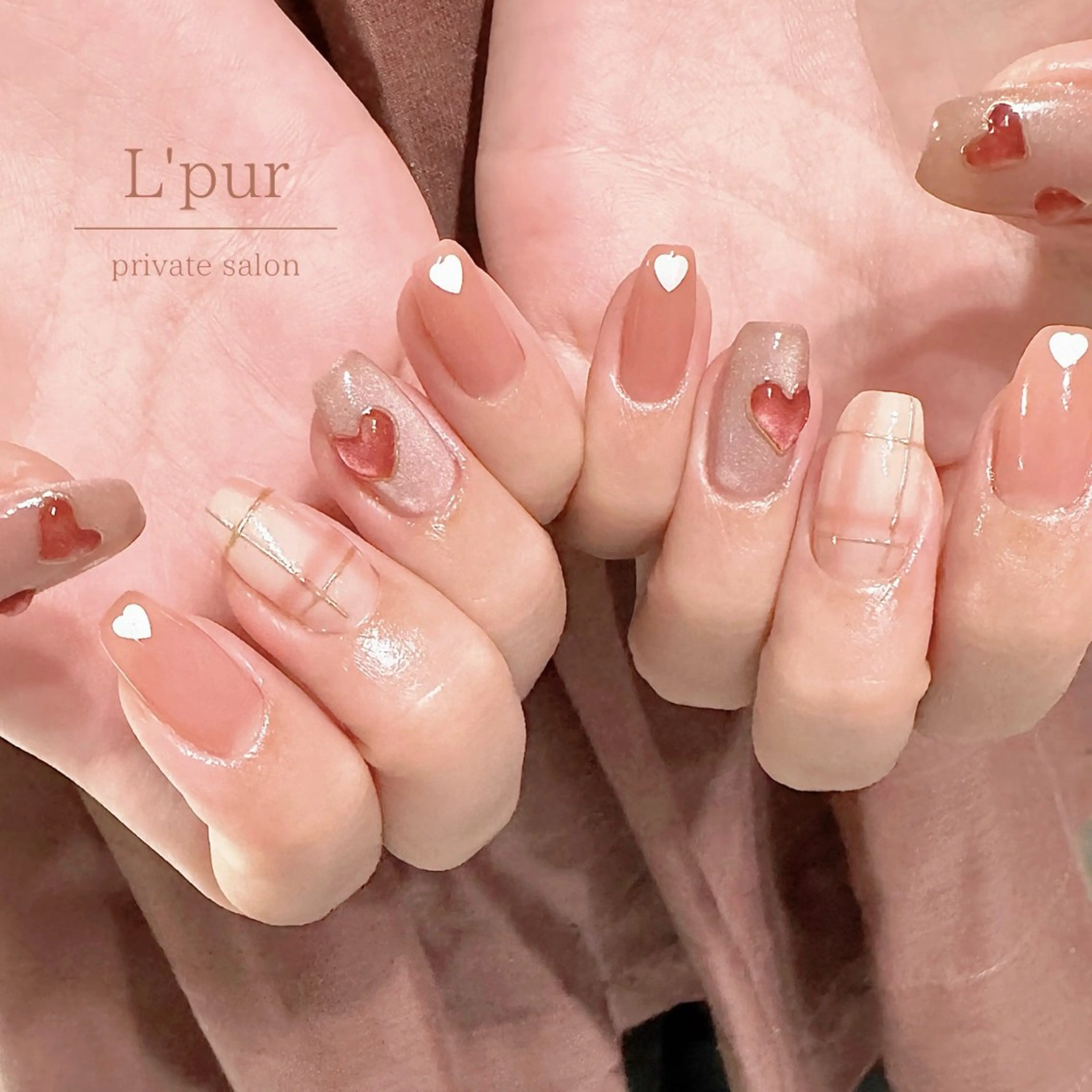 ネイル ブラウン ラメ(グリッター) ミラーネイル 持ち込み ニュアンスネイル ハンドネイル Yuka .Mのその他イメージ