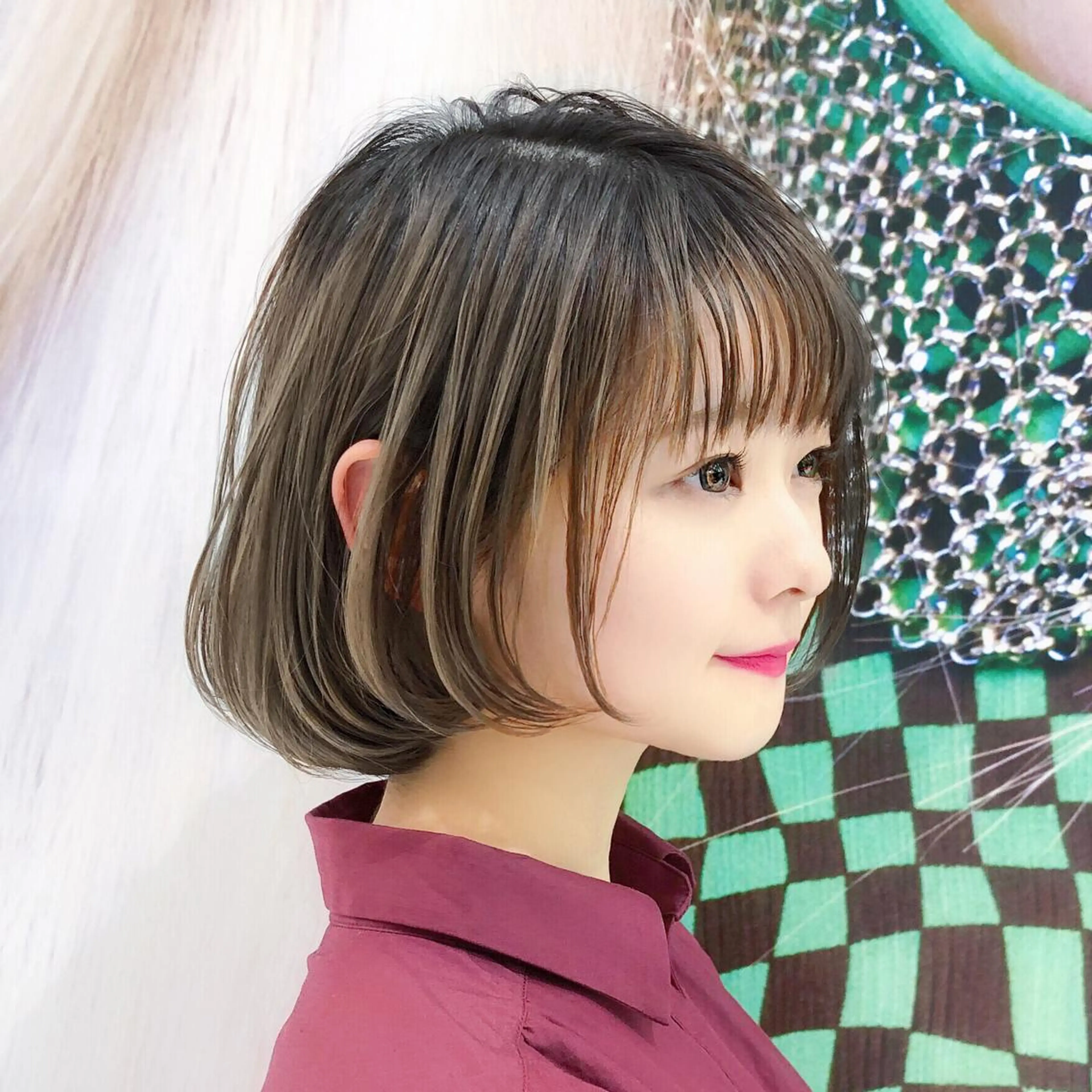 ミディアム カラー nex the salon vlow所属・趙 英来のヘアスタイル