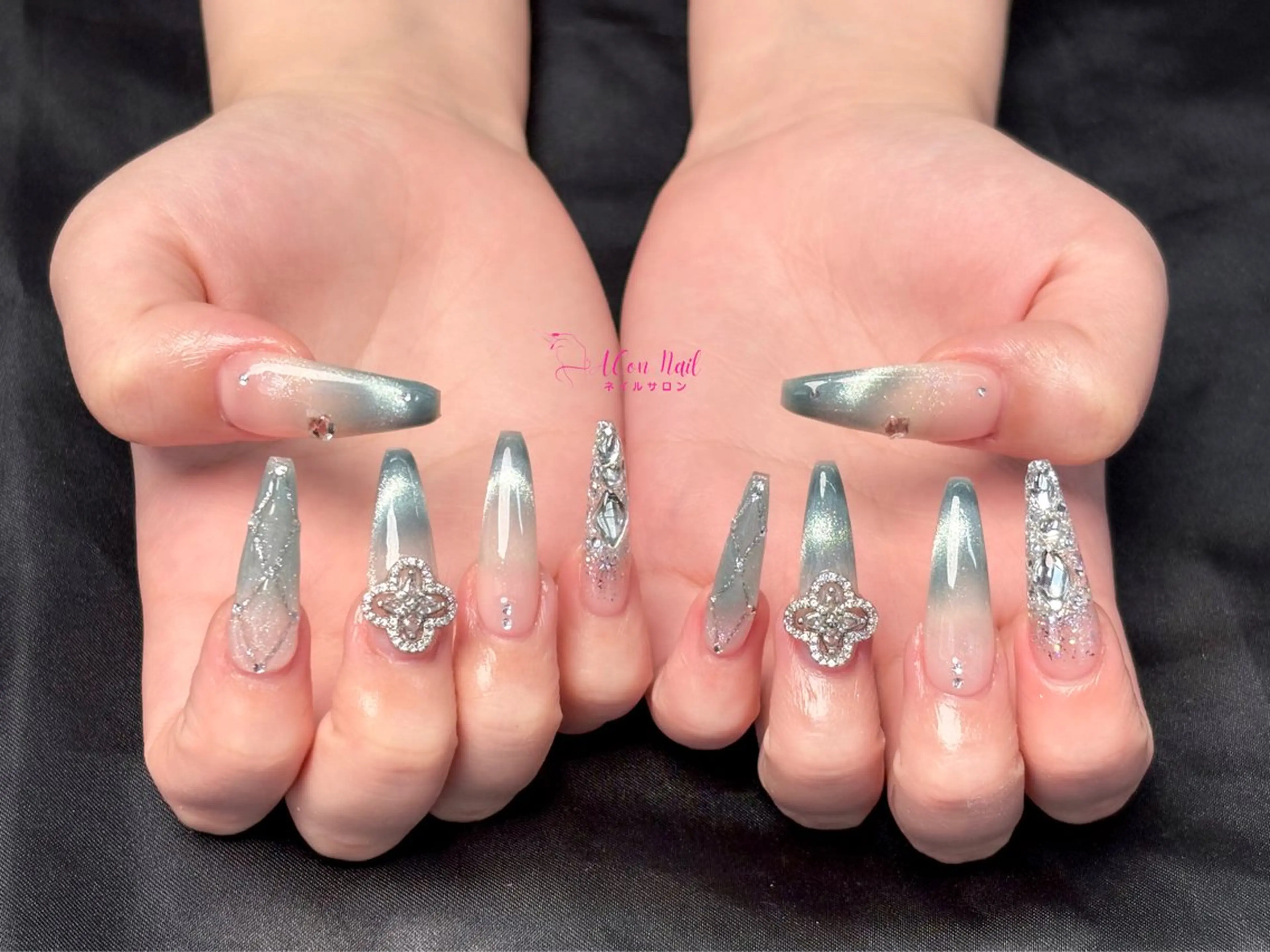 ネイル 桜ネイル 長さ出し フラワーネイル フレンチネイル ジェルネイル ハンドネイル ACon NailSalonのネイルデザイン