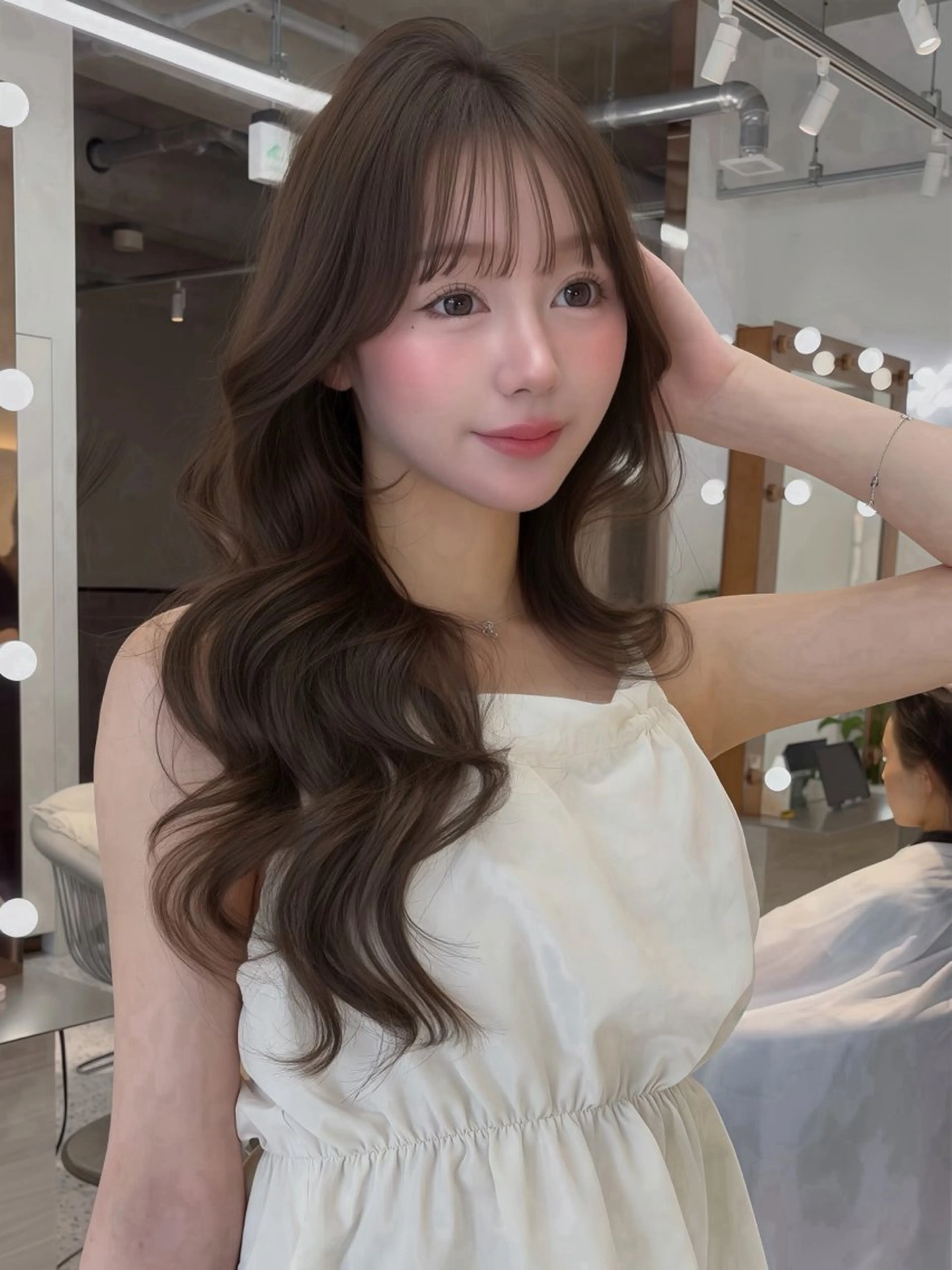 ロング カラー ヘアアレンジ ベージュカラー ブリーチ 透明感カラー ブリーチなしカラー 髪質改善 カット ヘアカラー トリートメント 【博多髪質改善】 吉村 清志のヘアスタイル