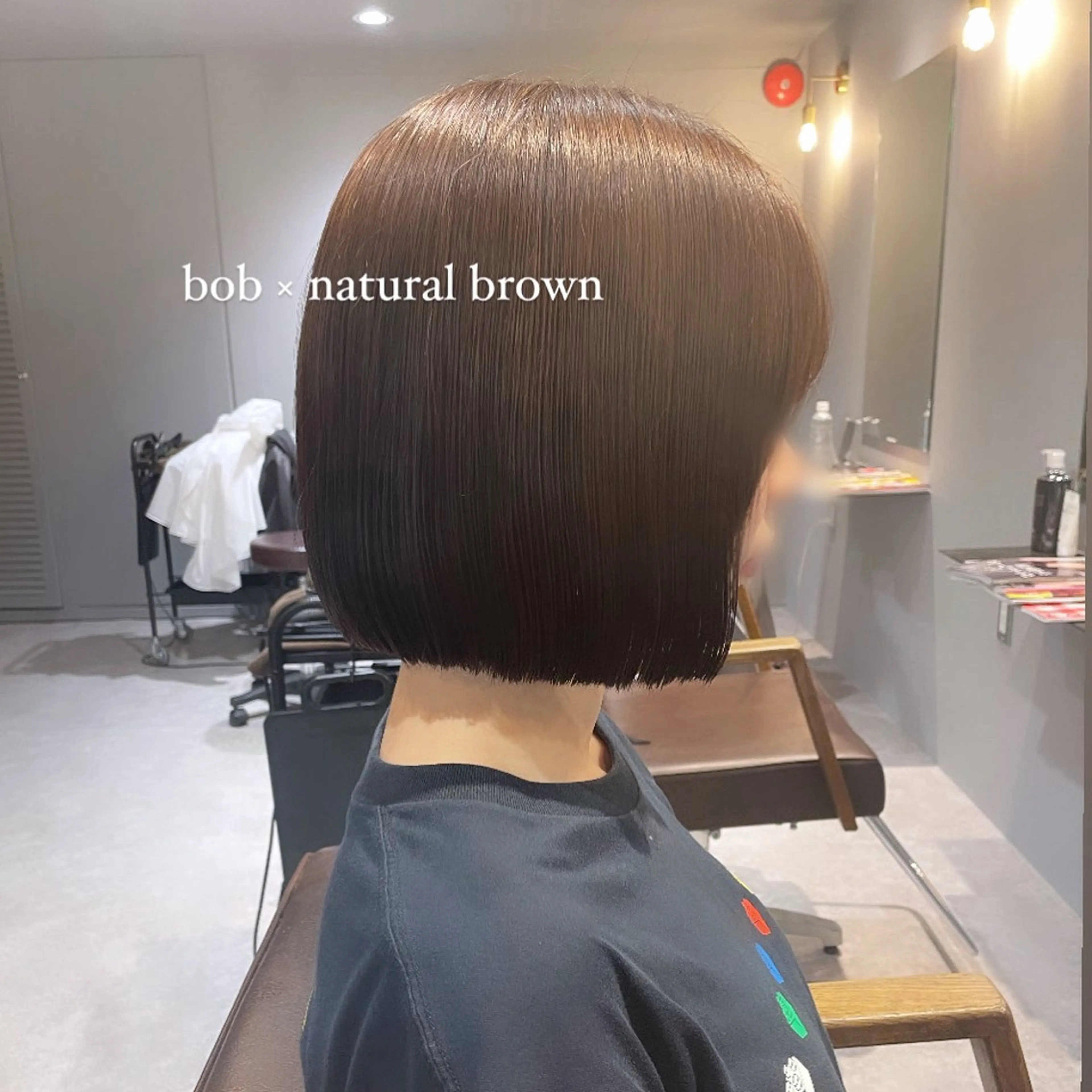 ショート カラー ブラウンカラー ボブ Mimi🎀ブリーチ なし透明感 Ｗカラーのヘアスタイル