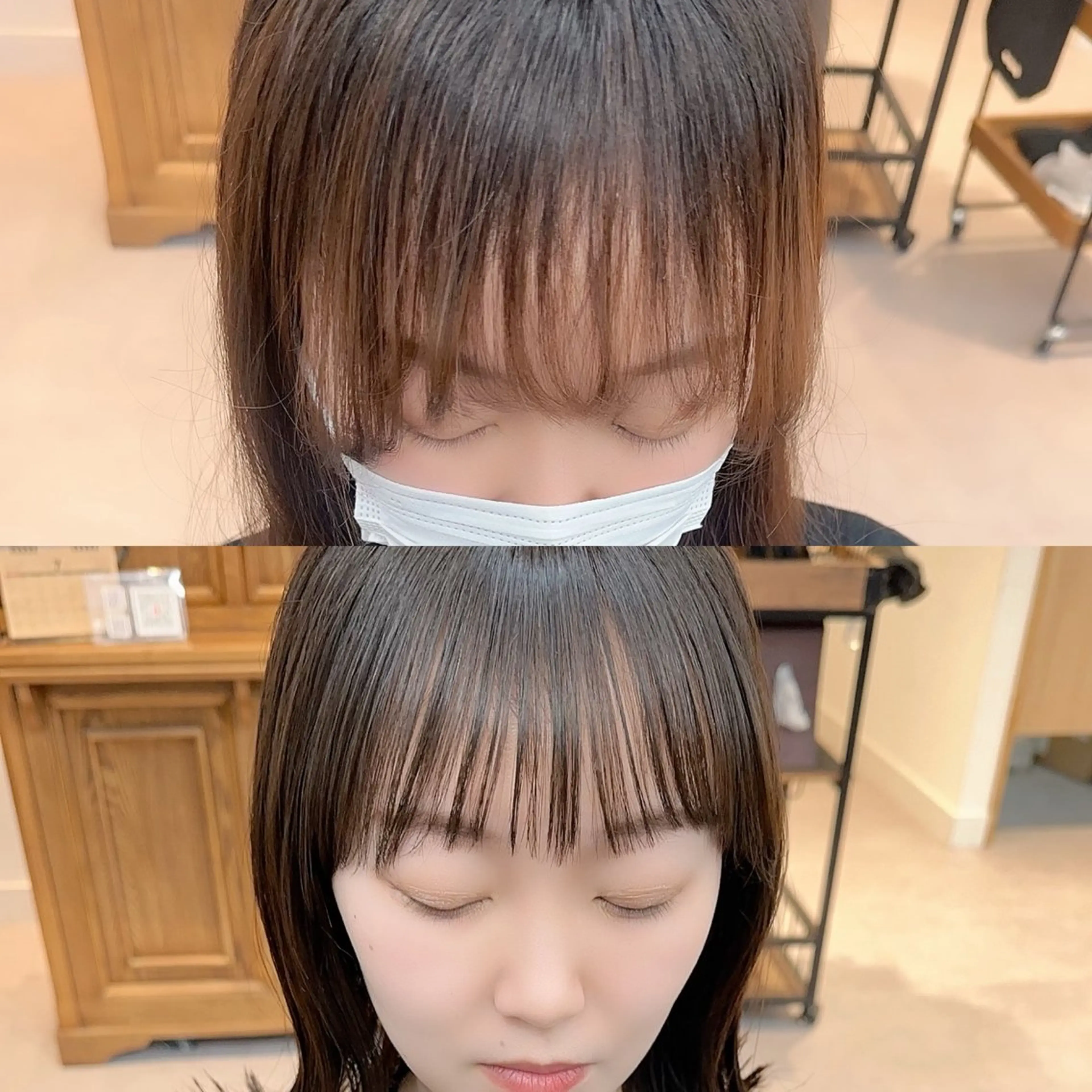 ミディアム カラー パーマ ヘアアレンジ メンズ キッズ カット ヘアカラー 縮毛矯正 レイヤーカット／顔周 りカット/縮毛矯正のヘアスタイル
