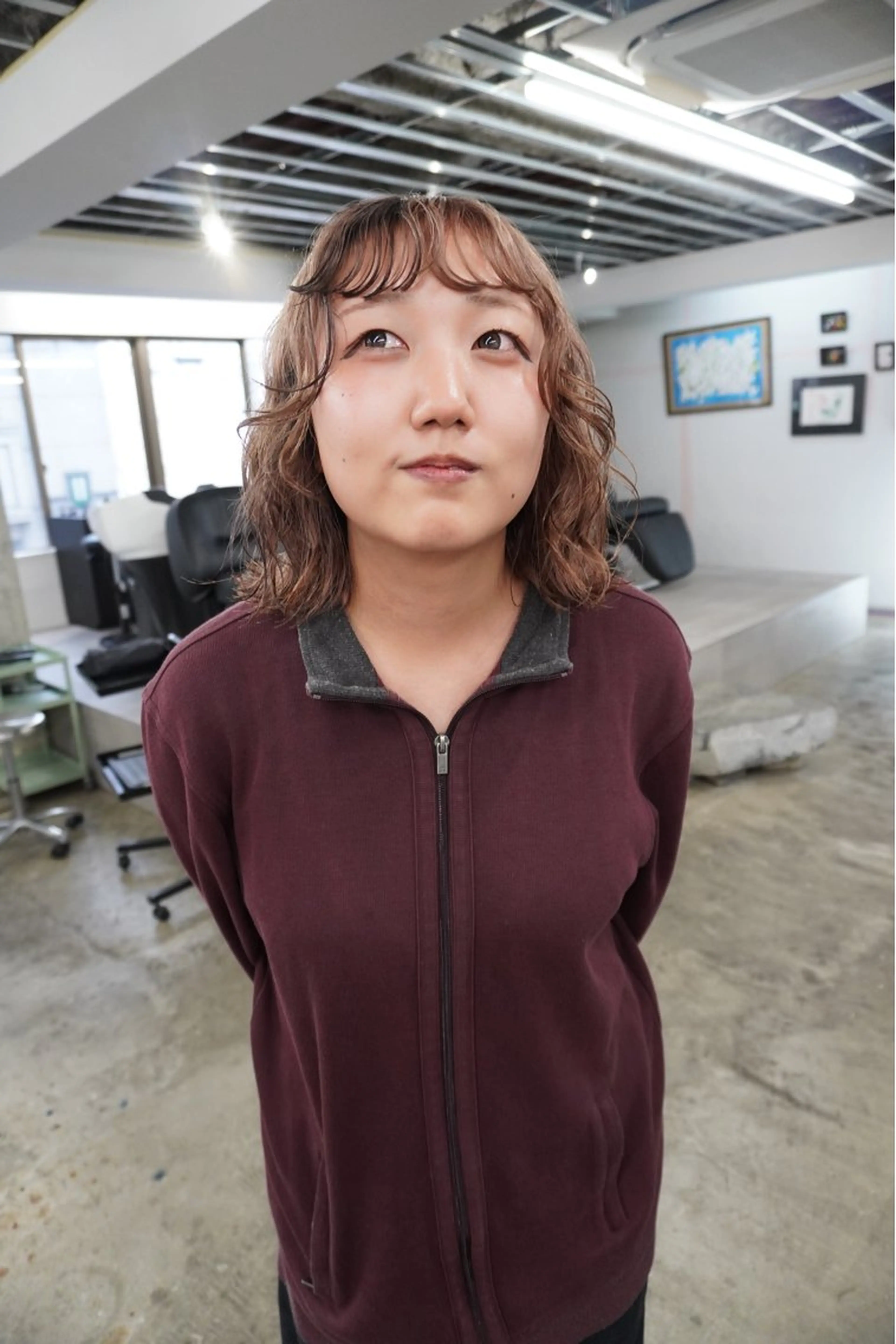 ショート カラー パーマ ヘアアレンジ デザインカラー/ボブ ブリーチカラー/ユリのヘアスタイル