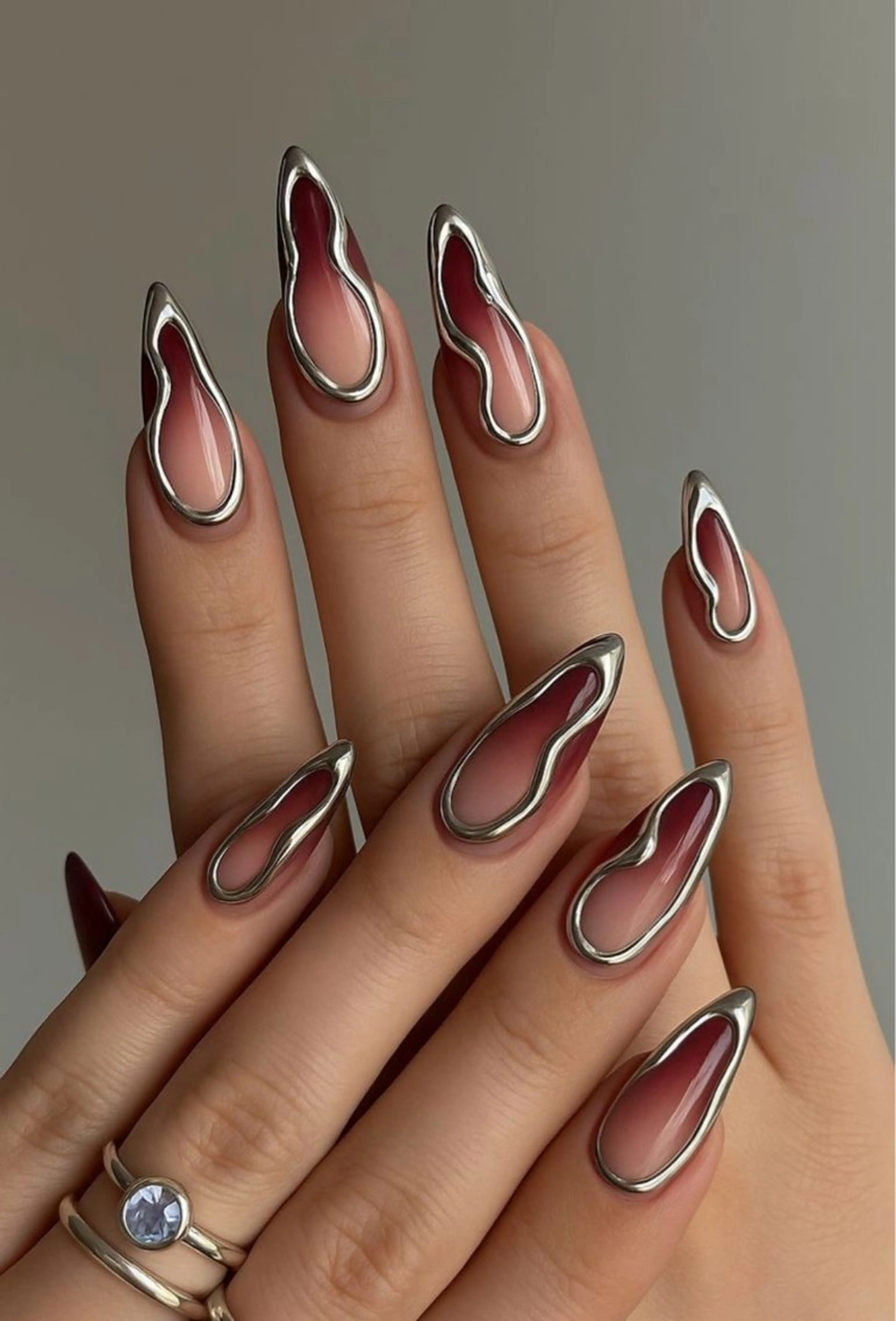 ネイル グラデーション ミラーネイル Sora Nail Honastugiのネイルデザイン