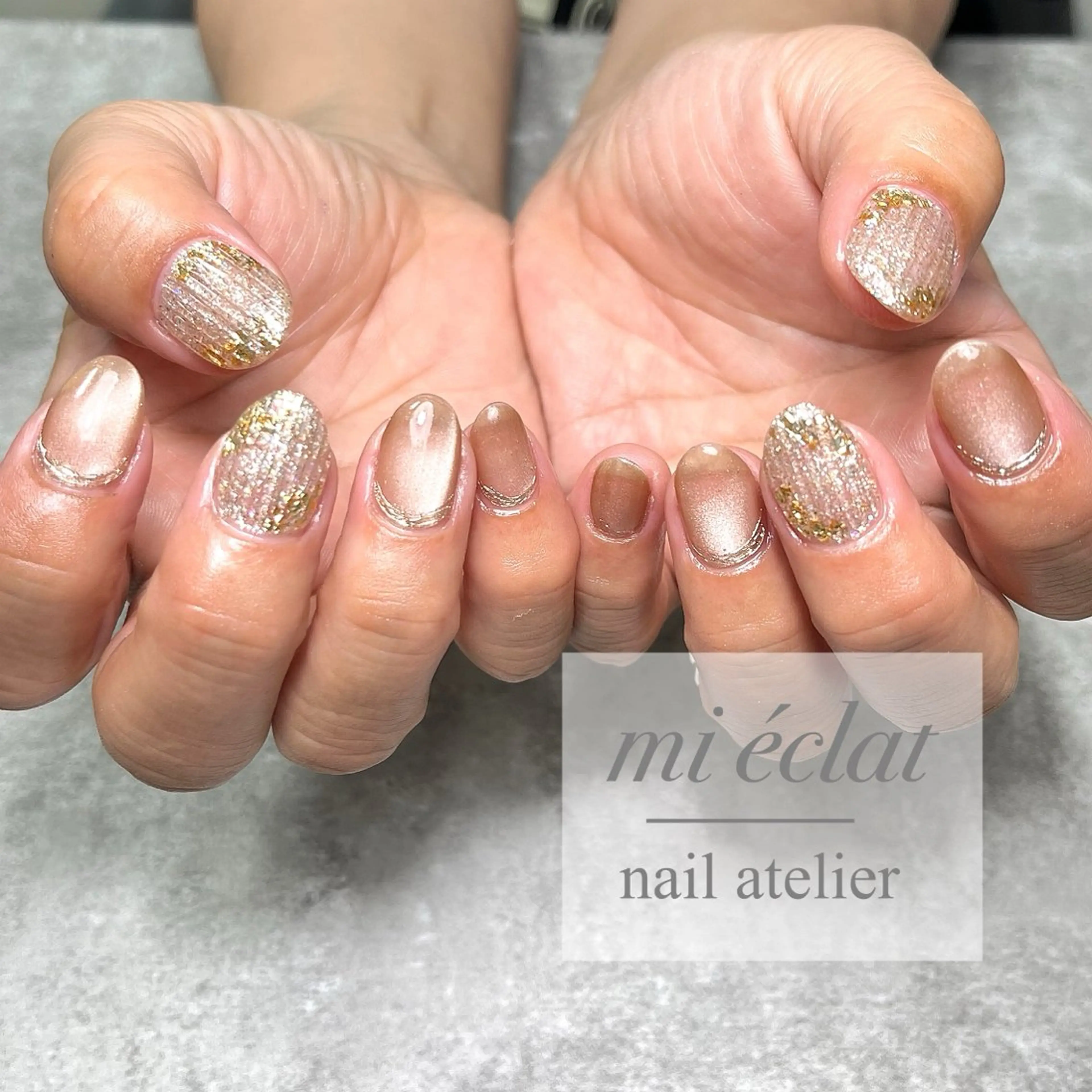 ネイル アートネイル マグネットネイル ニュアンスネイル mi éclat ミ　エクラのネイルデザイン