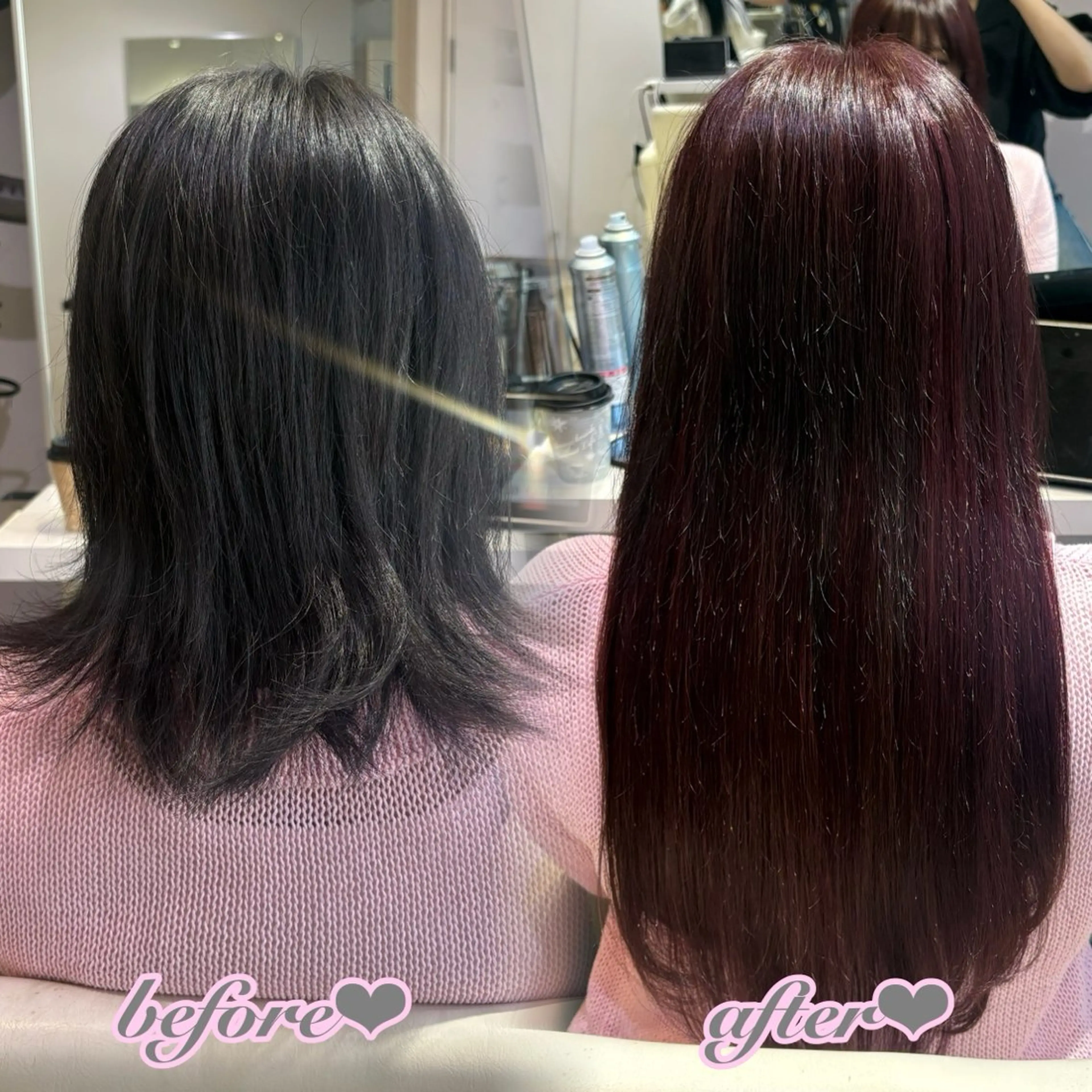 ロング カラー シールエクステ エクステ ヘアカラー エクステ 新宿/艶カラー 🎀韓国ヘアKANAのヘアスタイル