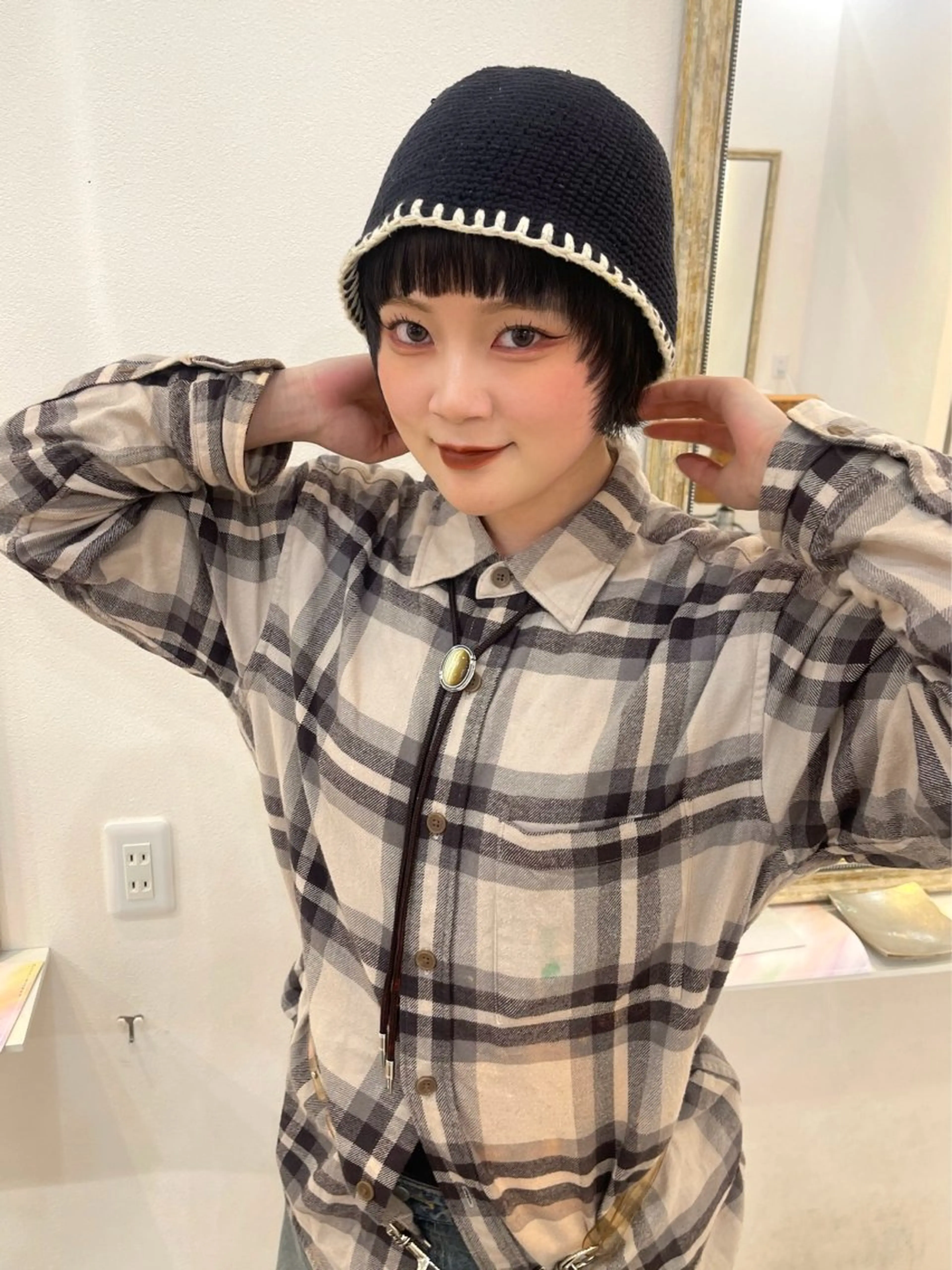 ショート カラー ヘアカラー 盛れる顔まわり✨🎀 レイヤー別所好葉のヘアスタイル