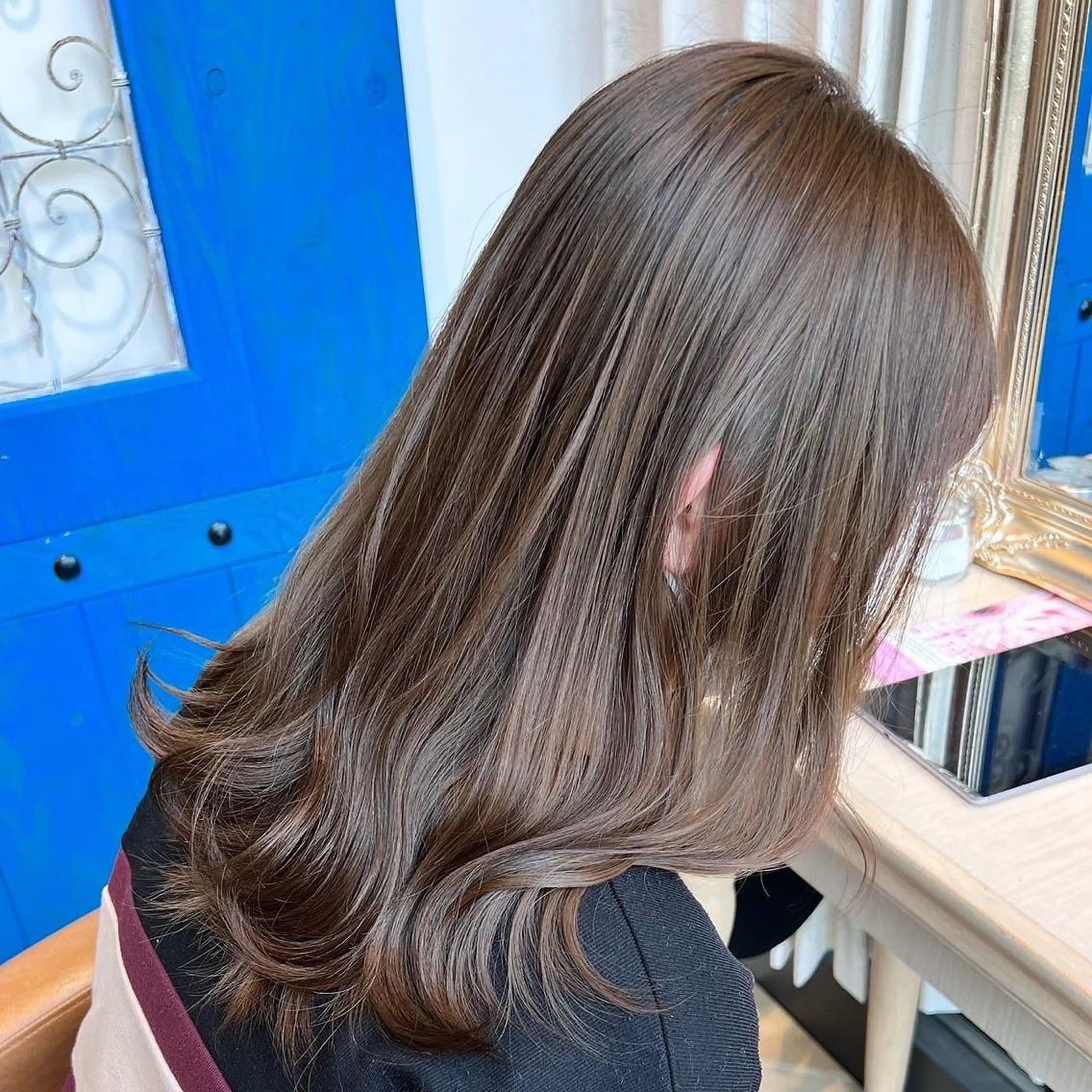 セミロング カラー ブリーチなし/暖色/ 透明感/ririkaのヘアスタイル