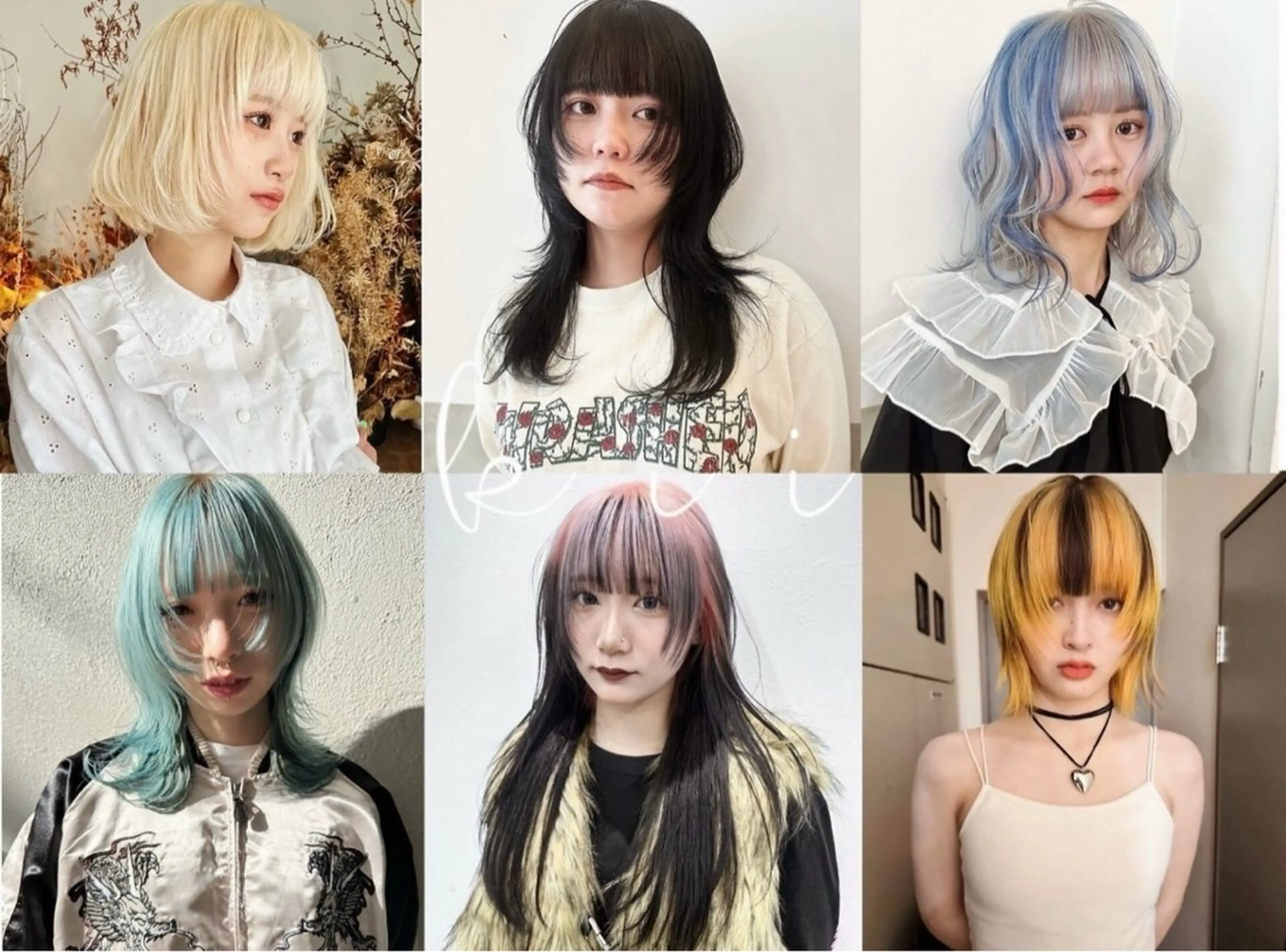 カラー バレイヤージュ 黒髪 ブリーチ ダブルカラー ハイライトカラー カット ヘアカラー kii🧺福岡美容室 パーマ/ウルフのヘアスタイル