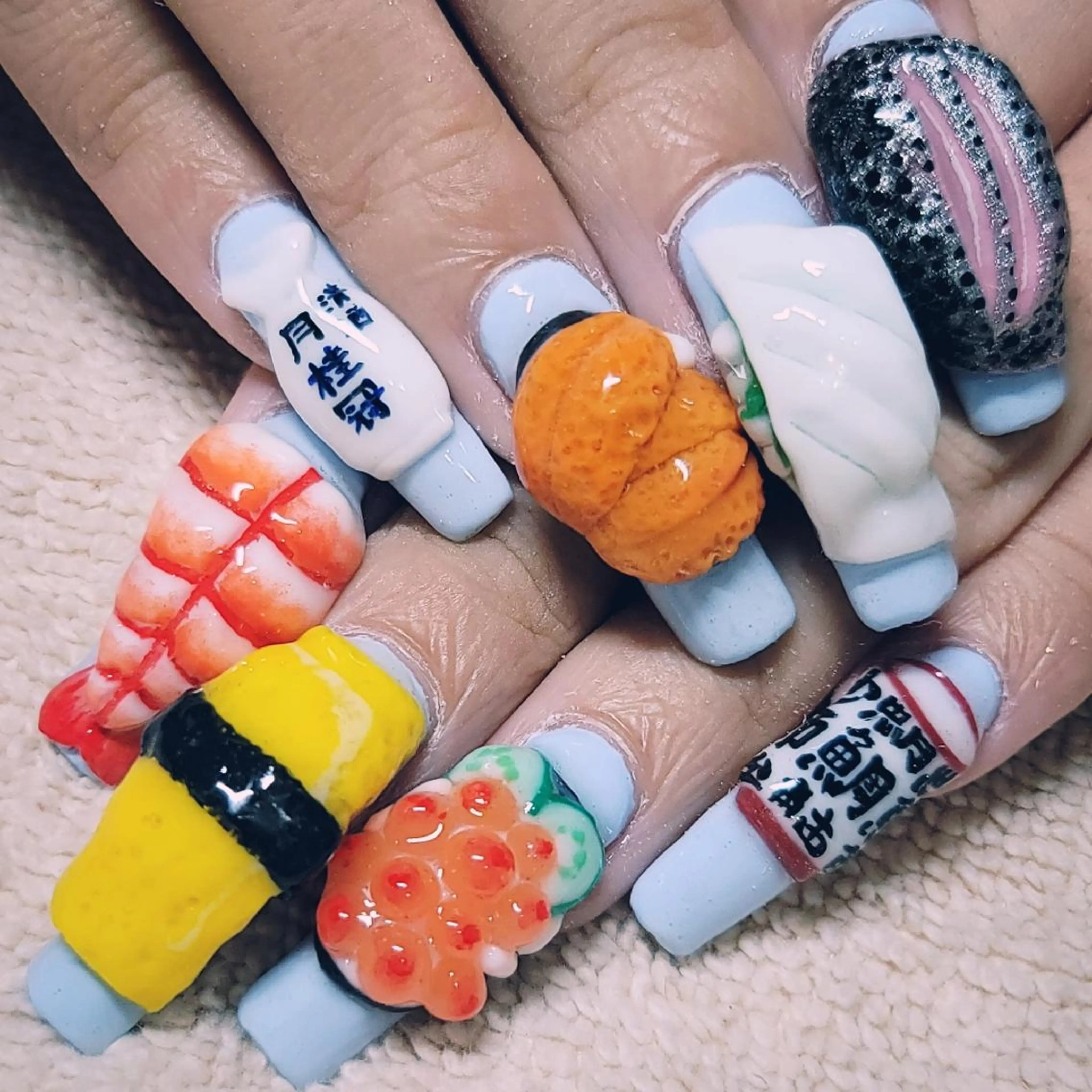 ネイル ブルー ワンカラーネイル パステルネイル ハンドネイル よしだ ひろきのネイルデザイン