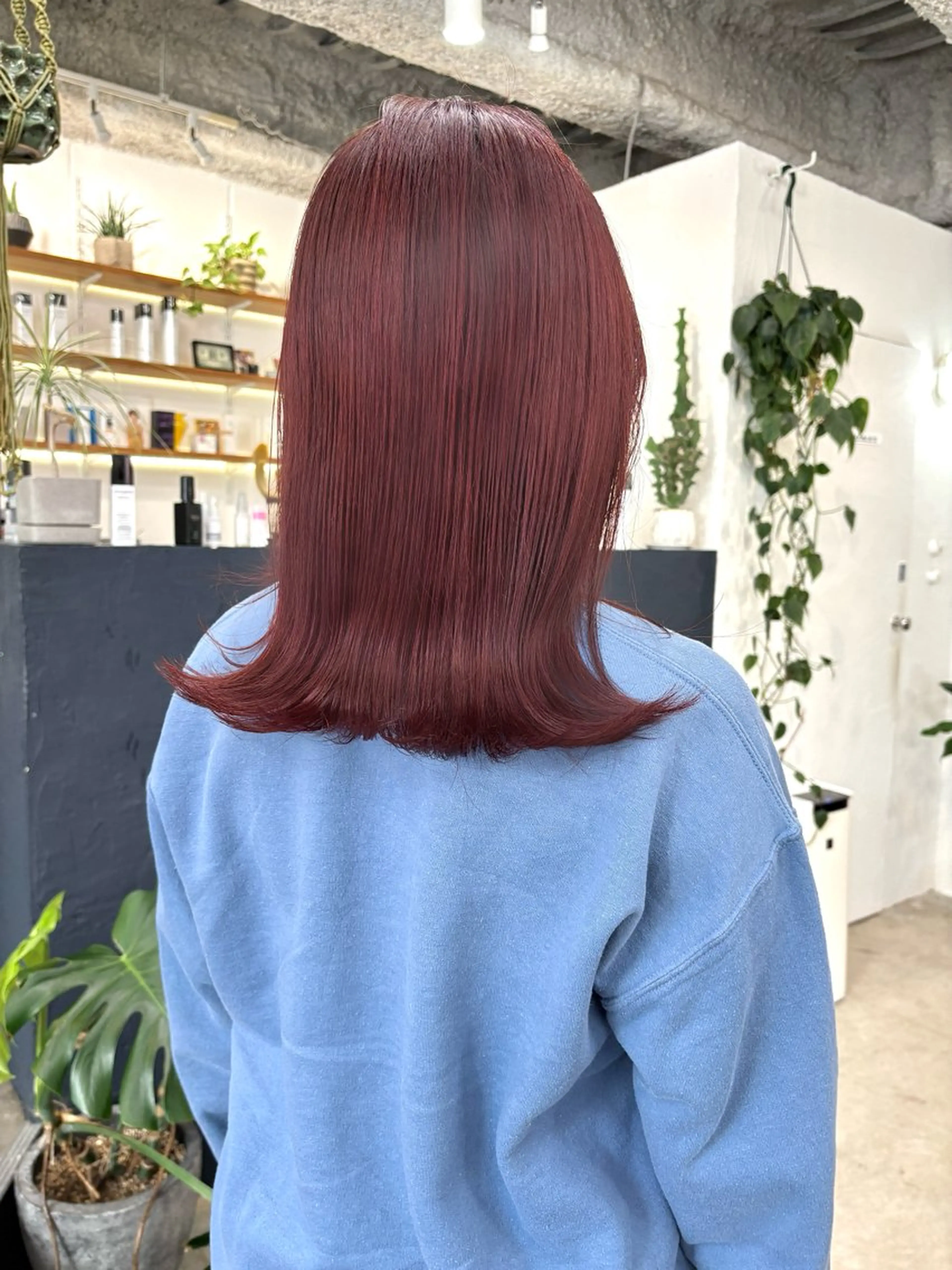 ミディアム カラー ブラウンカラー レッドカラー レッドブラウン 暖色カラー/天神/ ヘイマサクラのヘアスタイル