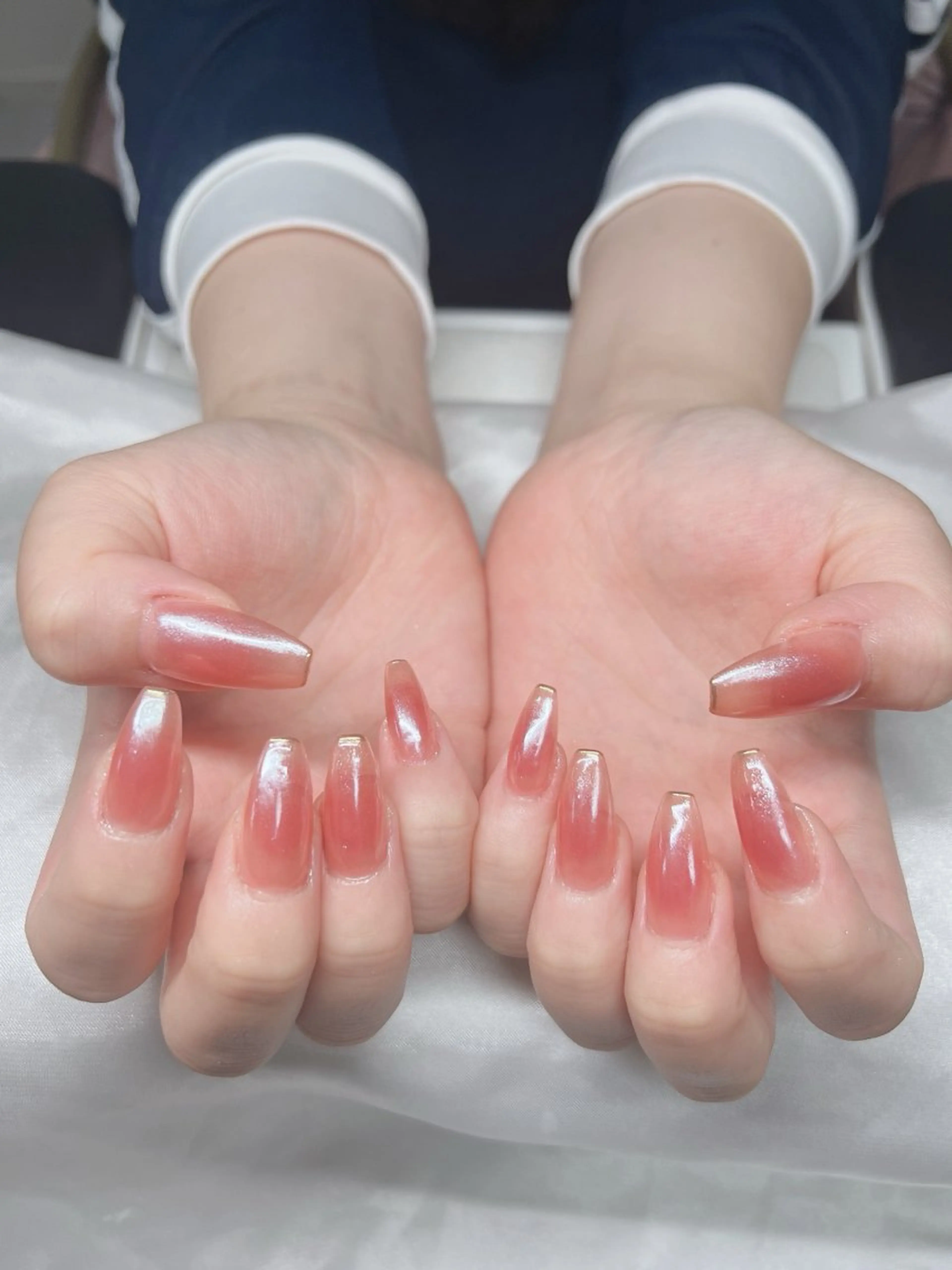 ネイル 長さ出し グラデーション キラキラネイル マグネットネイル ニュアンスネイル ハンドネイル Lee Nails チップ長さだし専門店のネイルデザイン